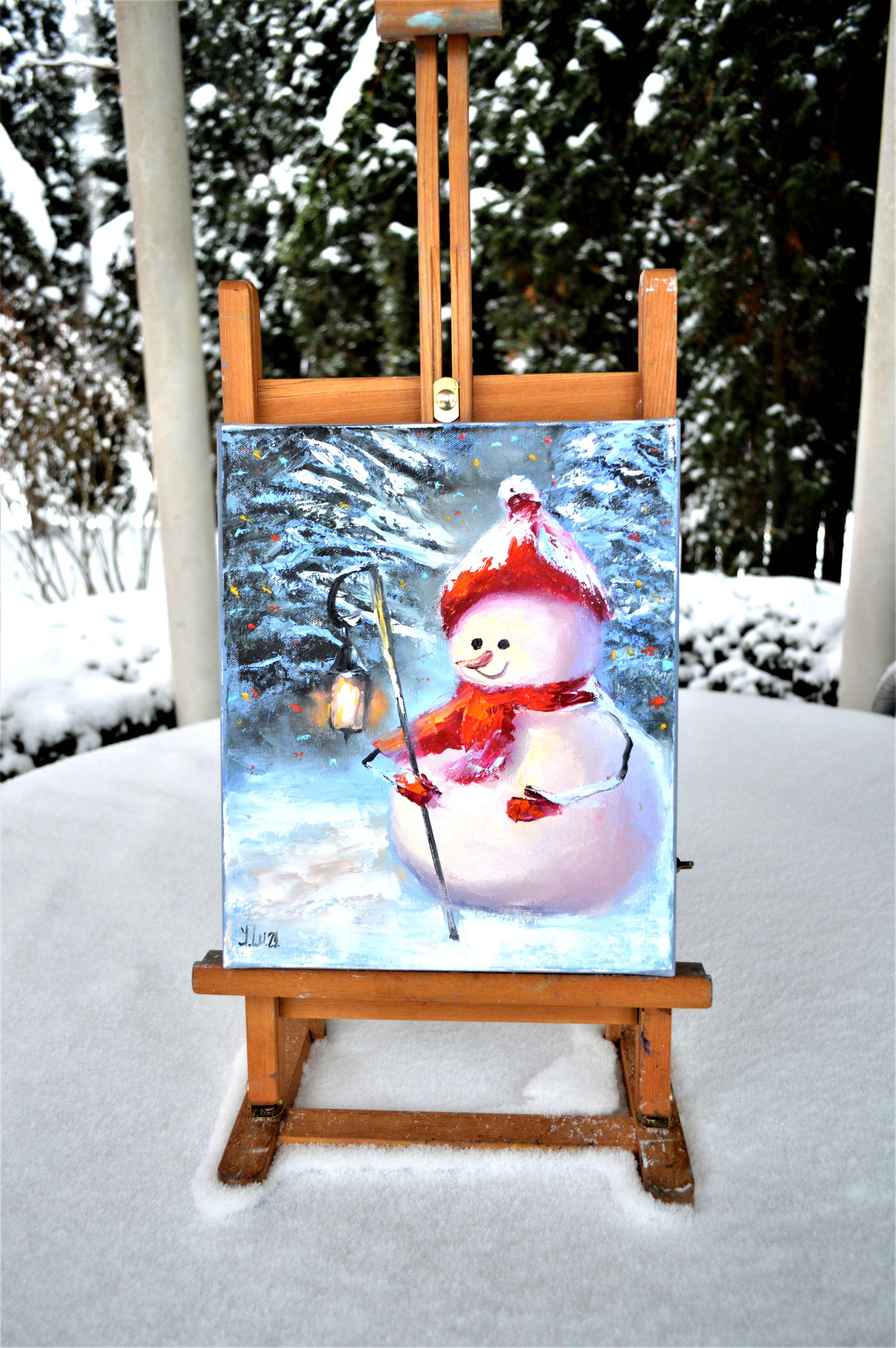 Snowman with a flashlight 30X25 For Sale 1
