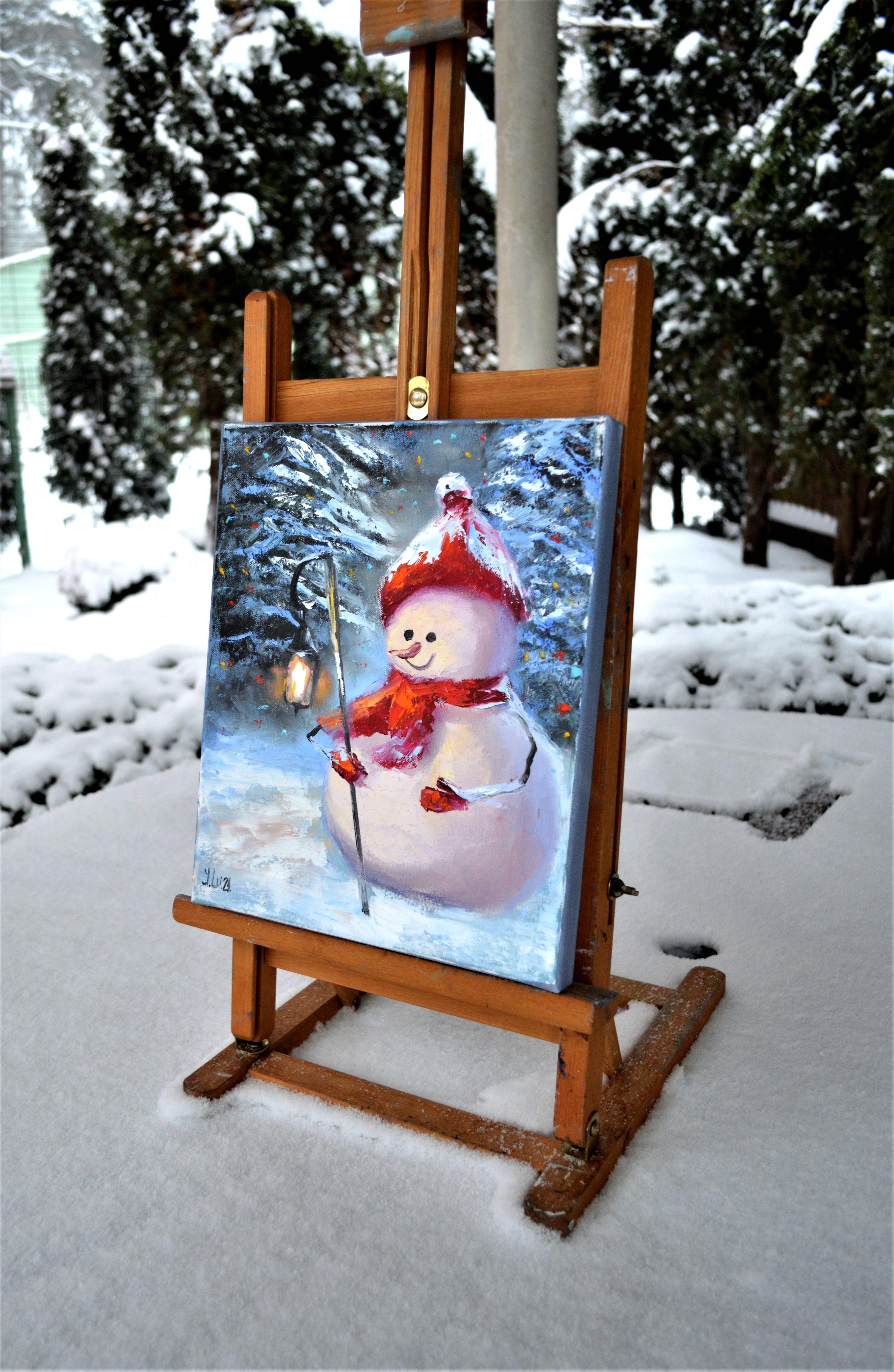 Snowman with a flashlight 30X25 For Sale 3