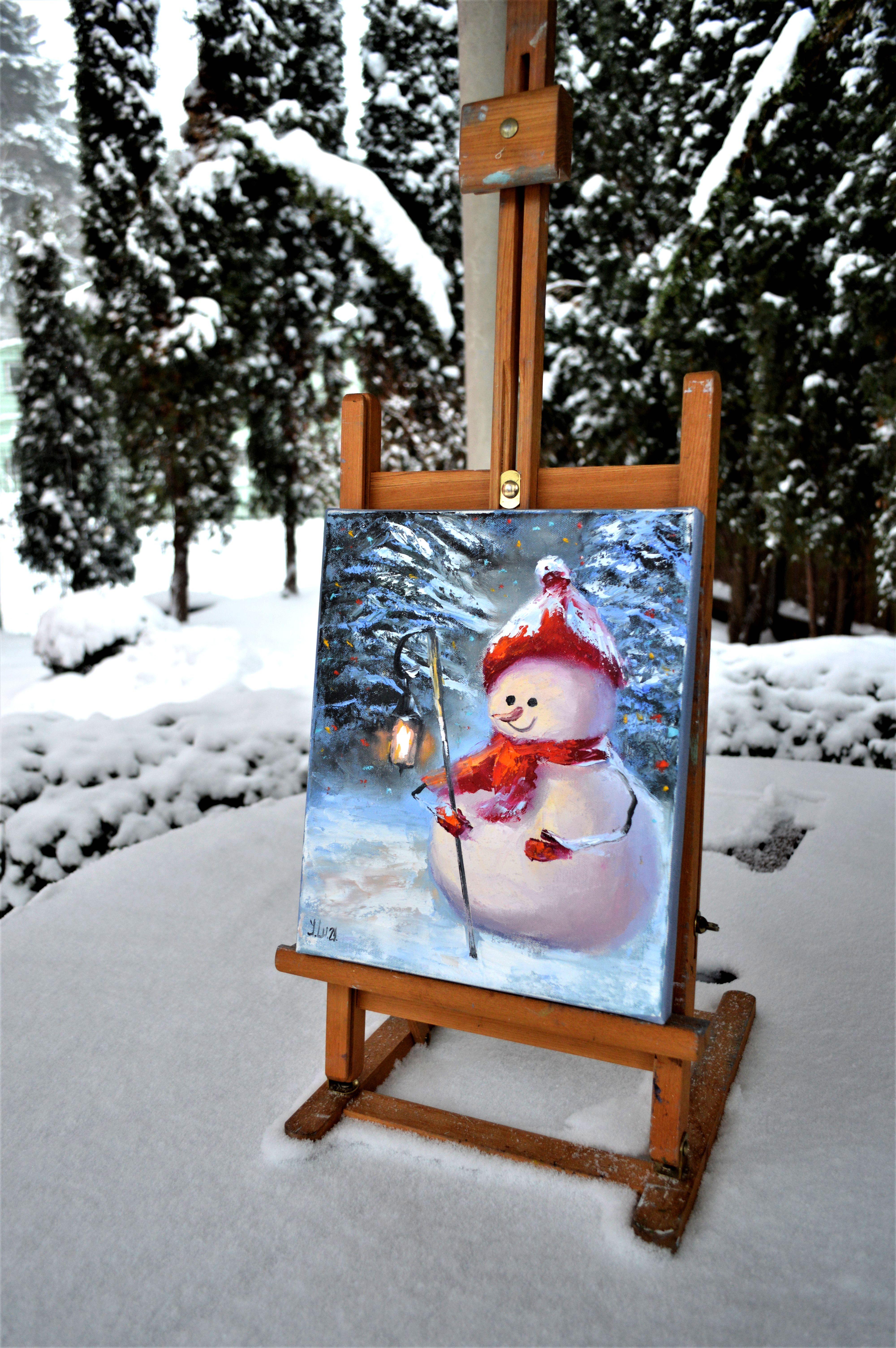 Snowman with a flashlight 30X25 For Sale 4