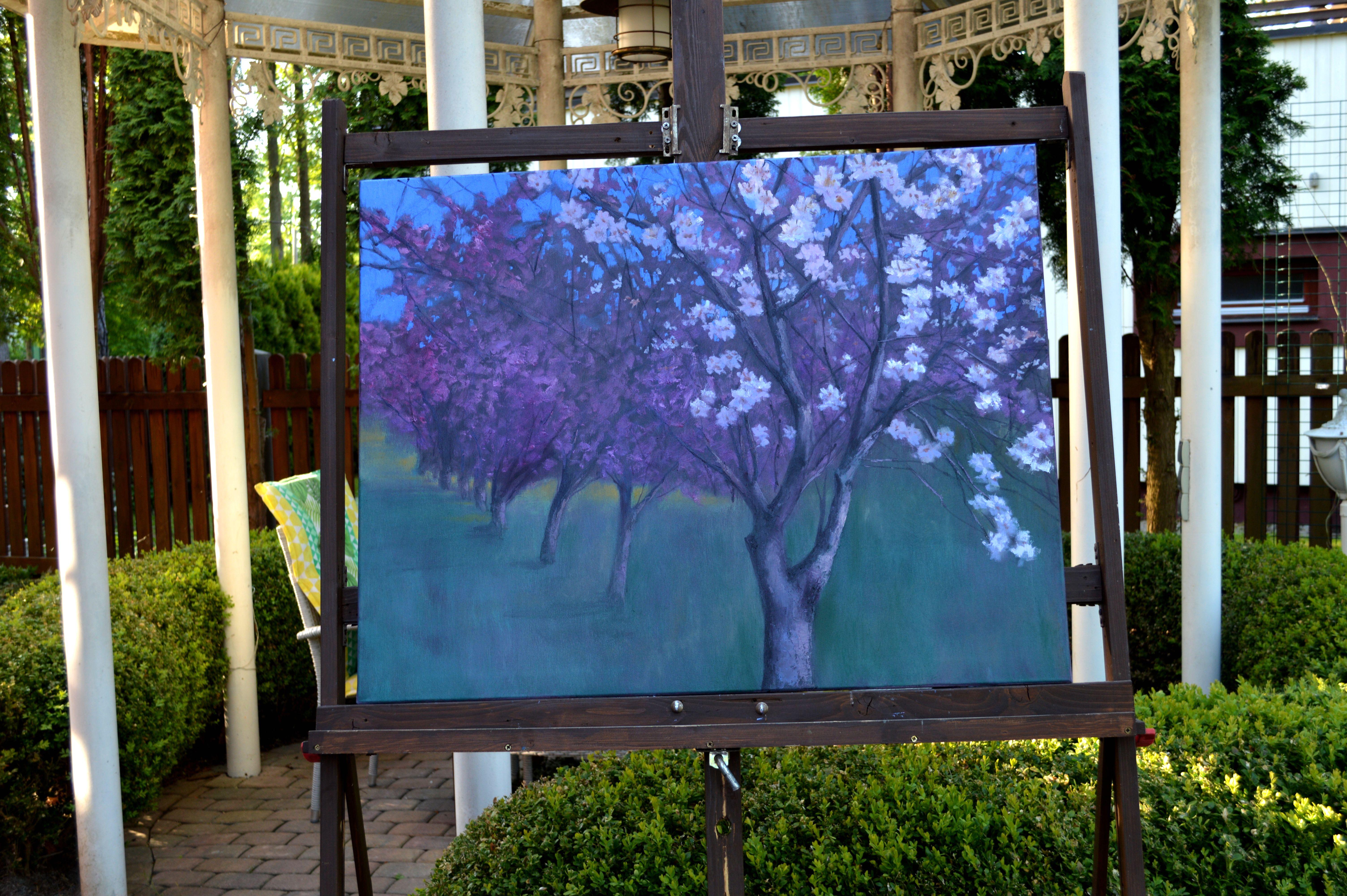 Frühling im Garten – Painting von Elena Lukina