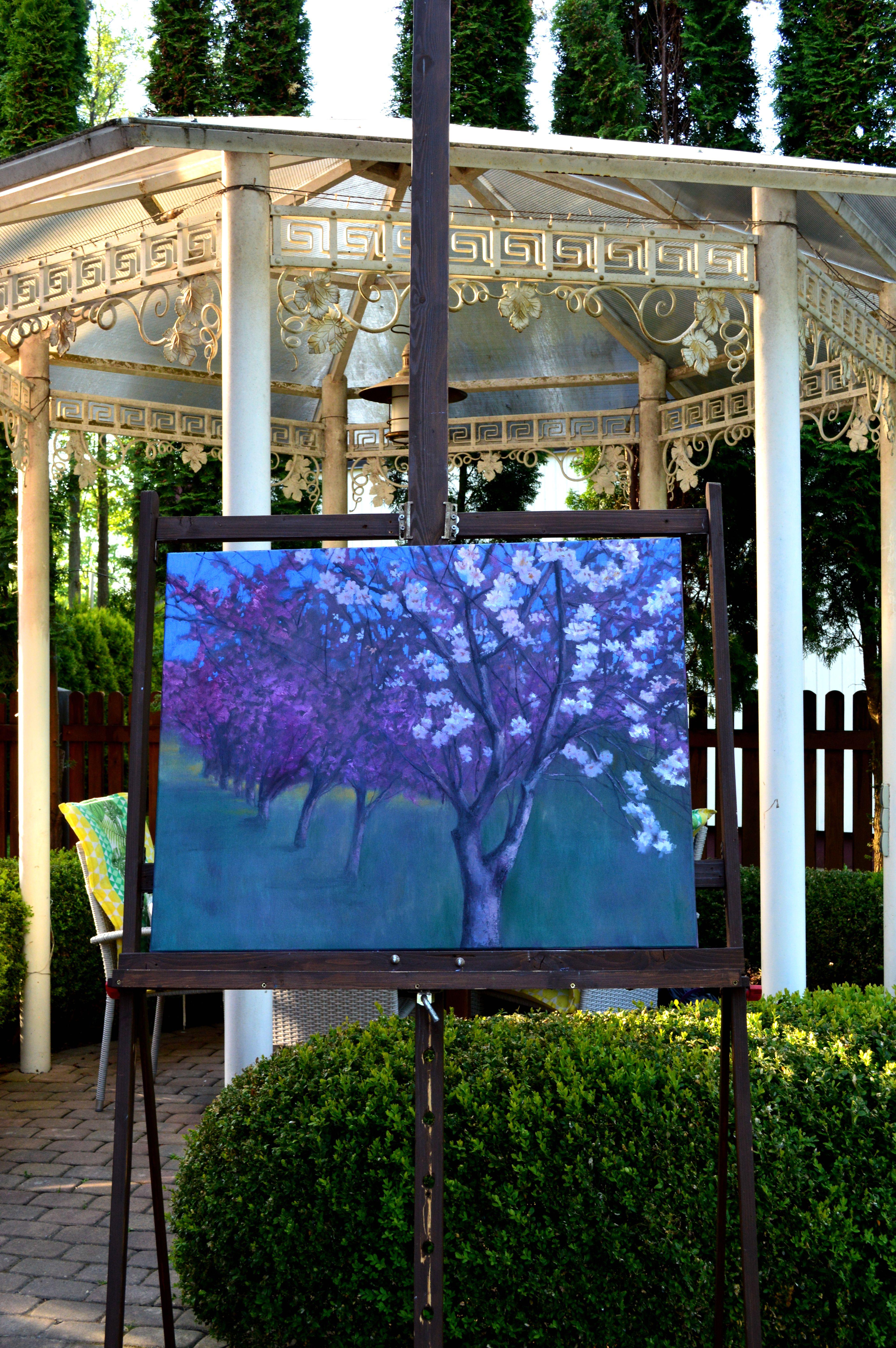 Frühling im Garten (Expressionismus), Painting, von Elena Lukina