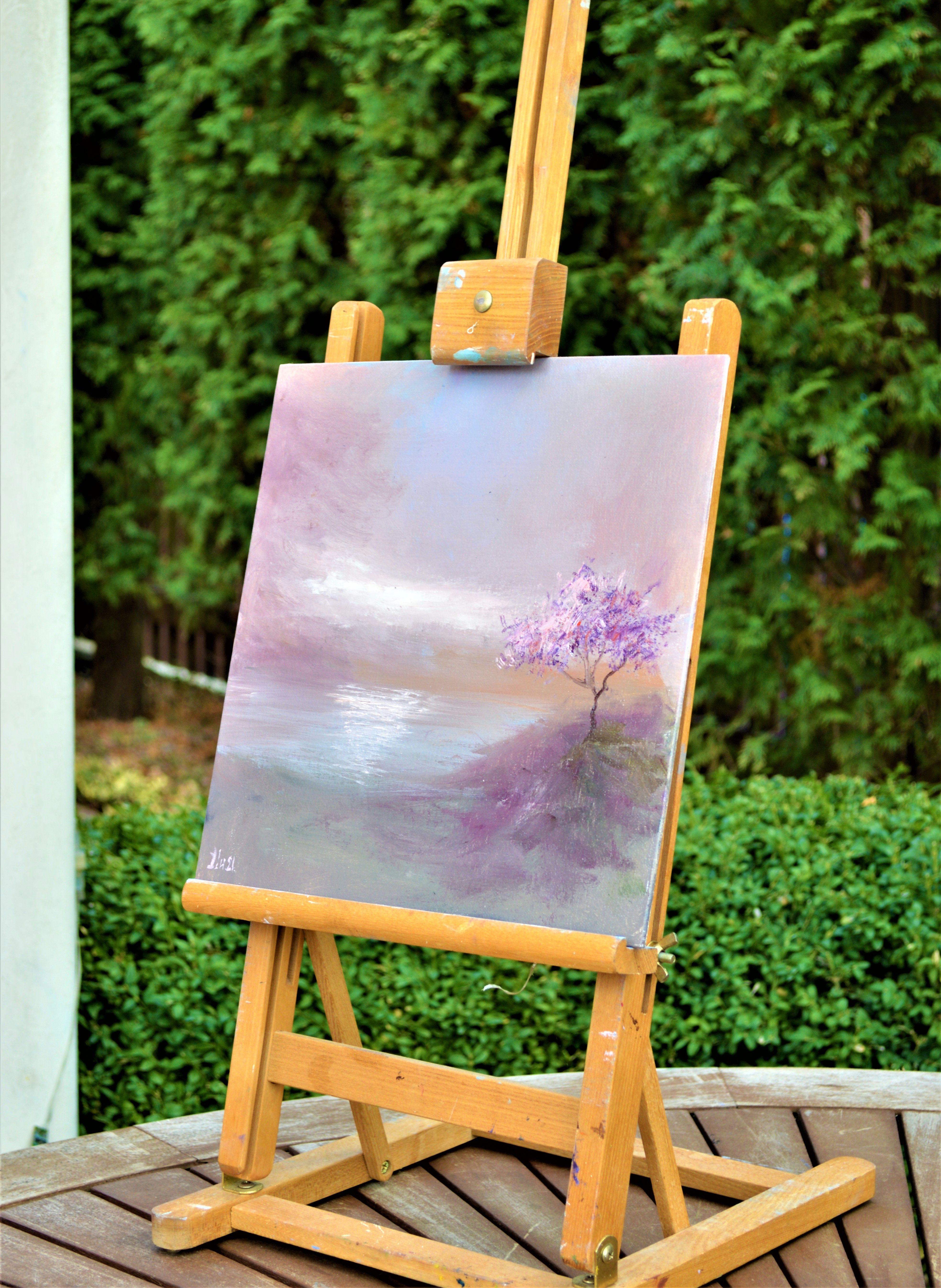 In this piece, I set out to capture the fleeting beauty of a spring morning. Using expressive brushstrokes and a blend of impressionistic light play, the painting evokes the serene yet invigorating essence of dawn. The minimalist composition centers