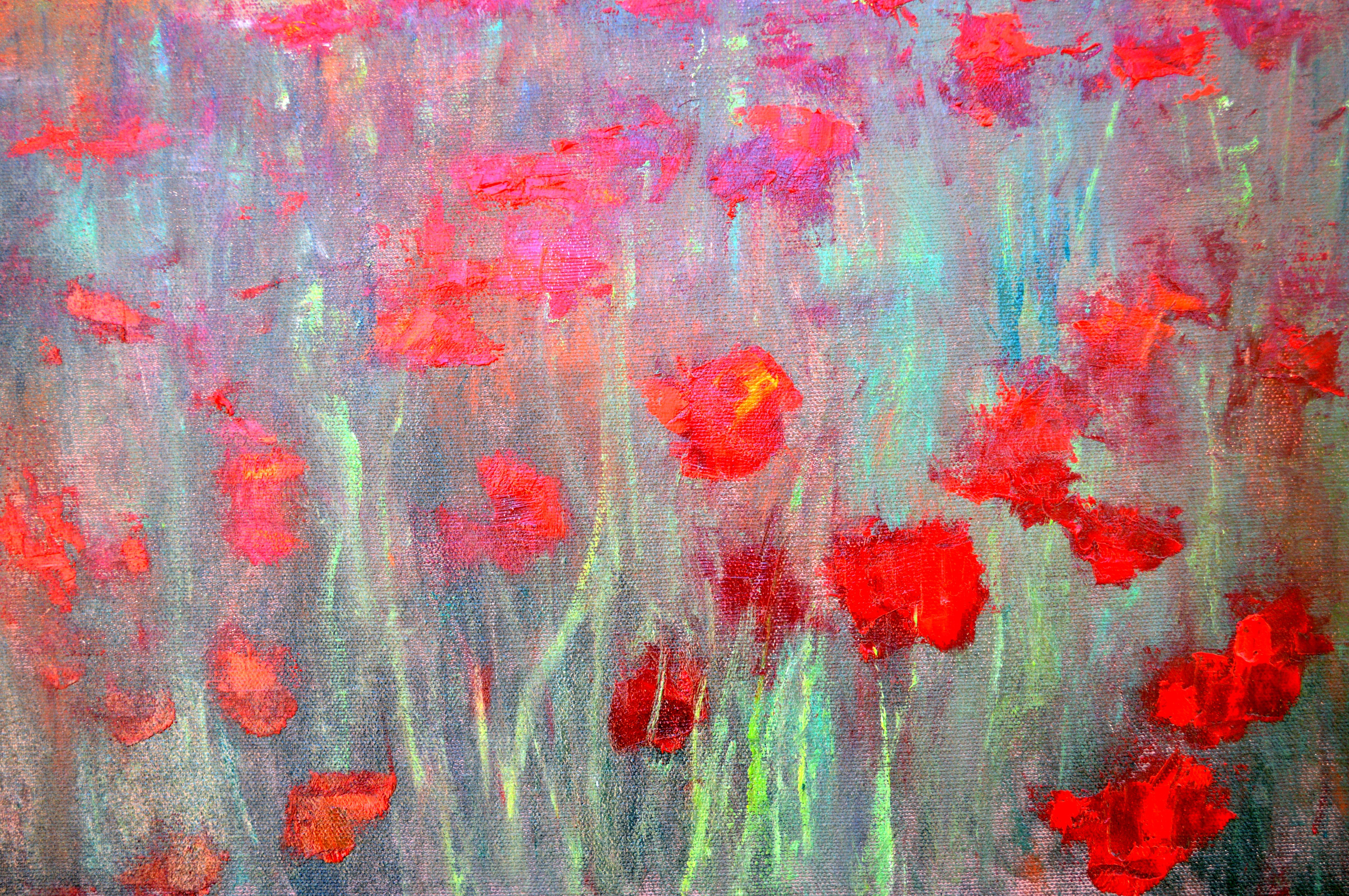 Spring poppies 50X50 For Sale 7