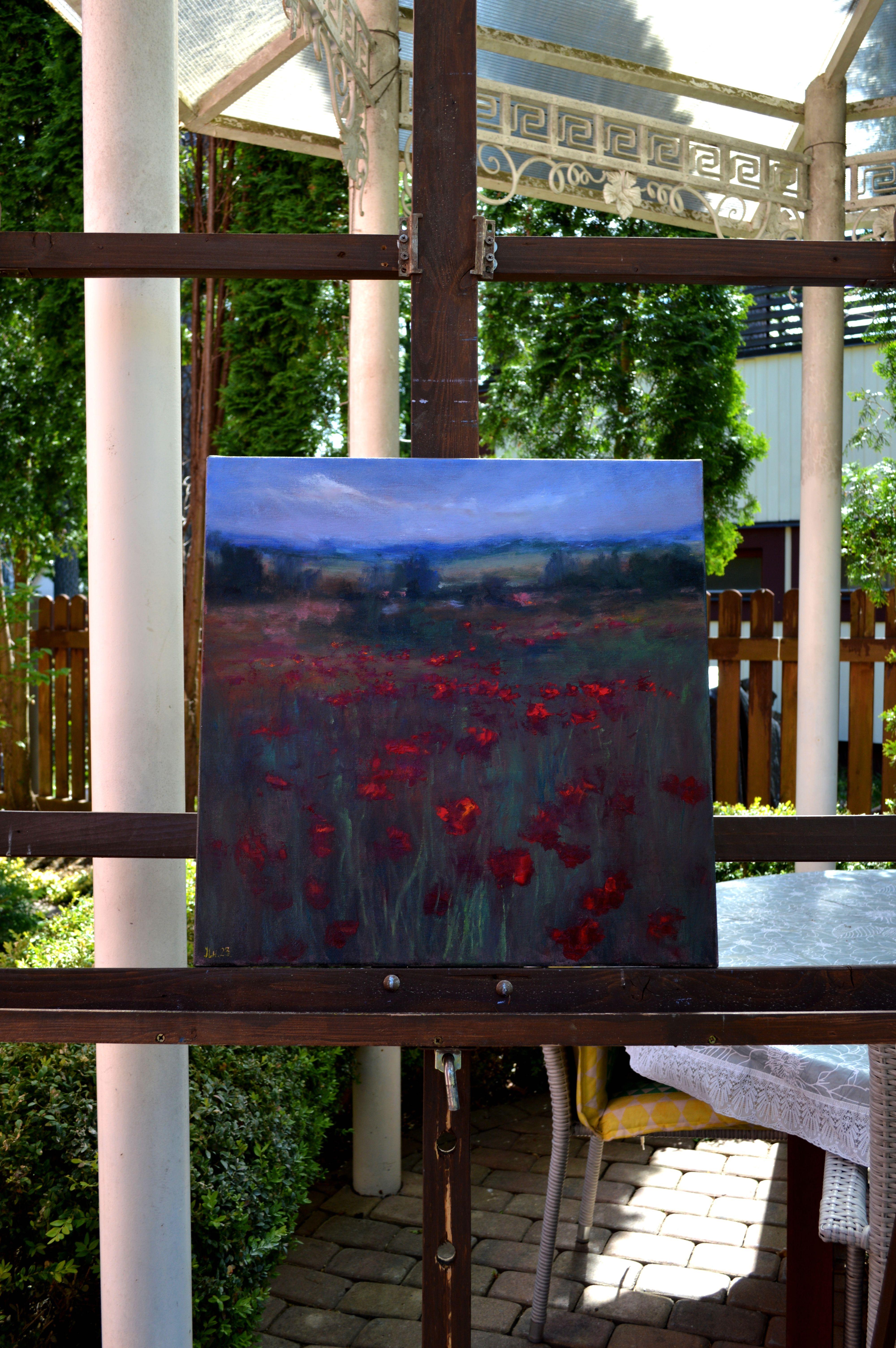 Spring Pflanzgefäße 50X50 – Painting von Elena Lukina