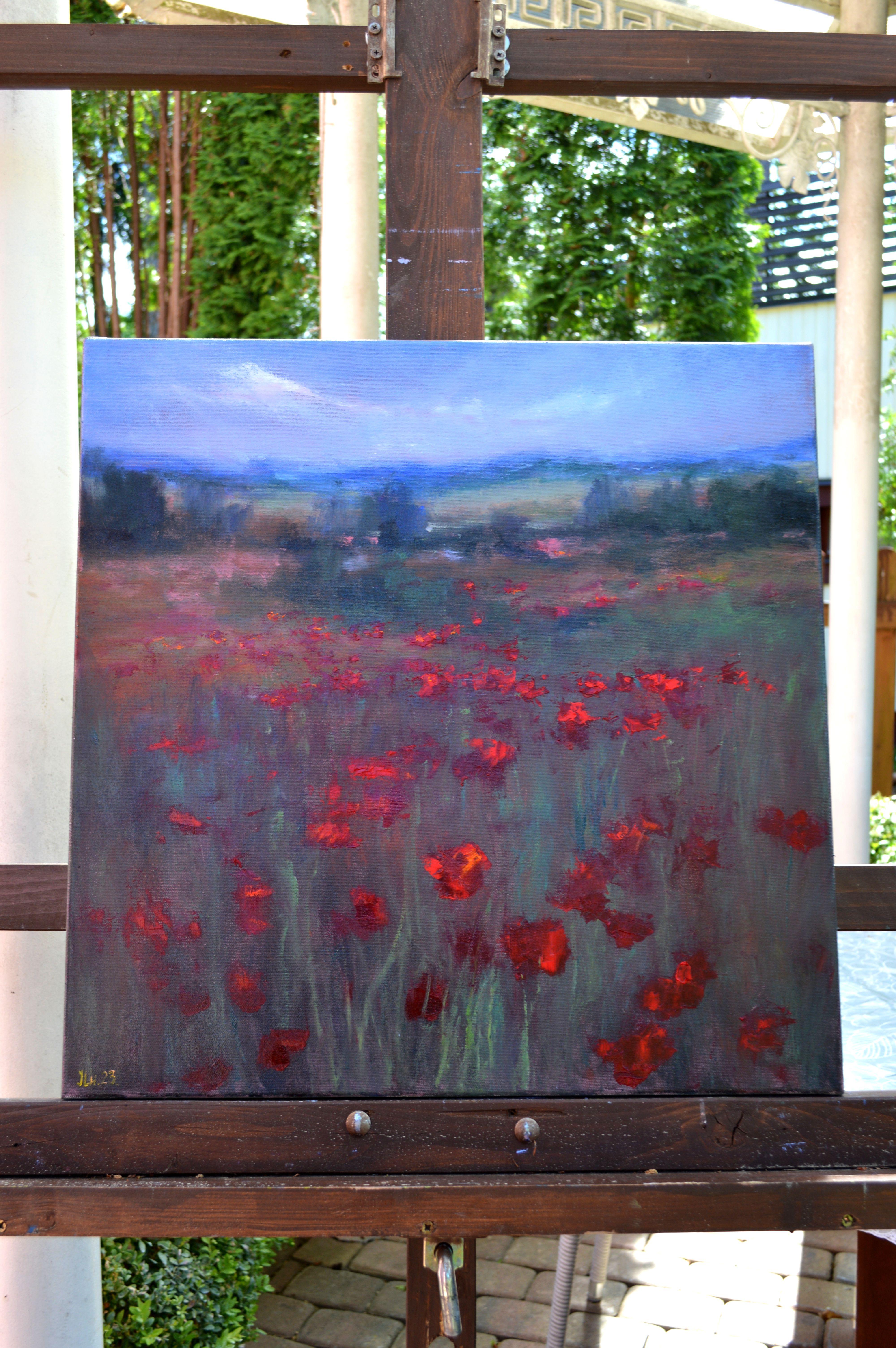 Spring Pflanzgefäße 50X50 (Expressionismus), Painting, von Elena Lukina