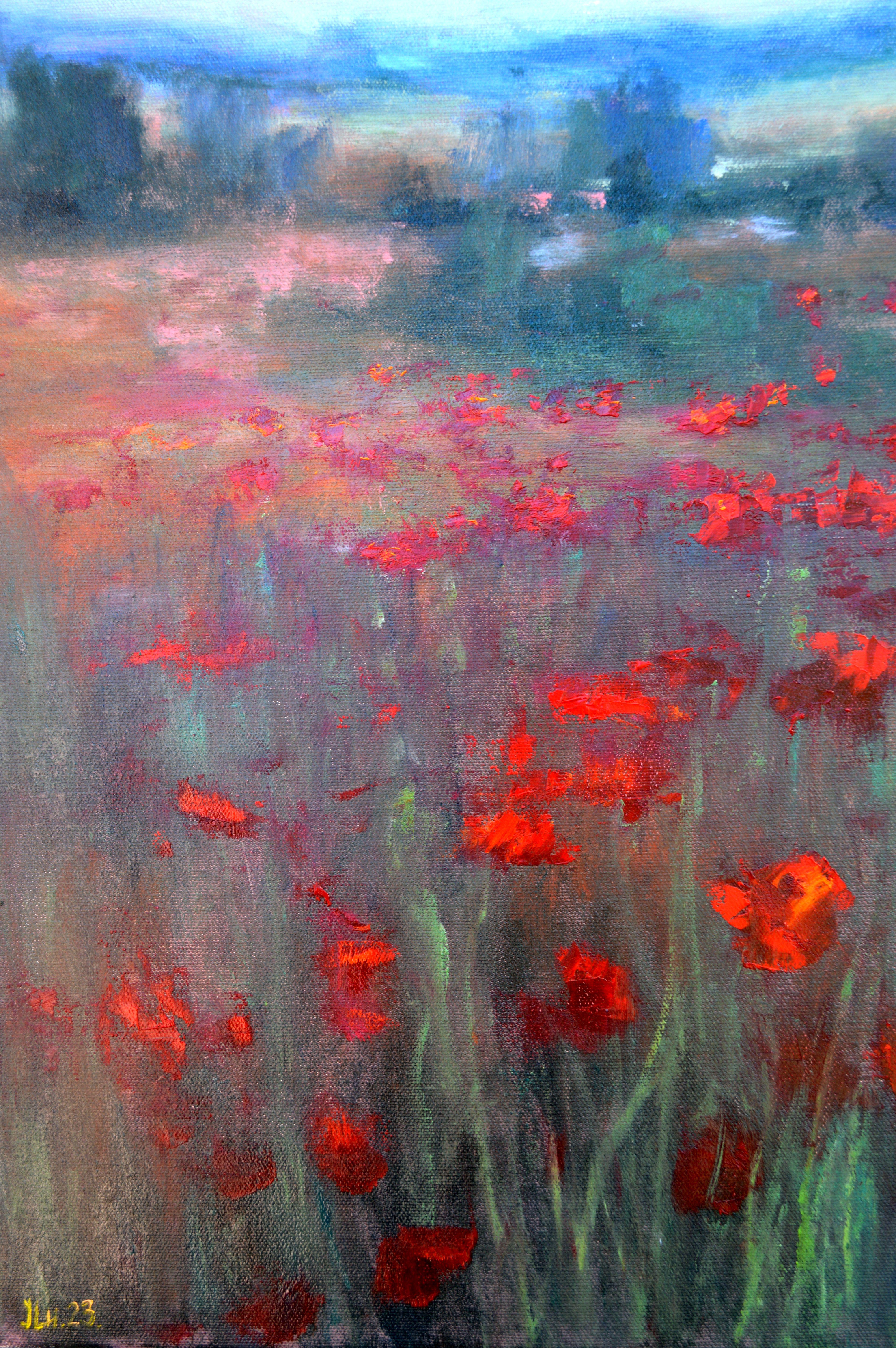 Spring poppies 50X50 For Sale 3