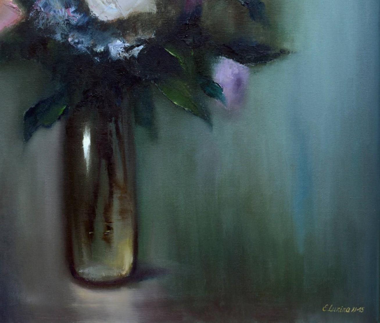 Stilleben mit Rosenstrauß (Expressionismus), Painting, von Elena Lukina
