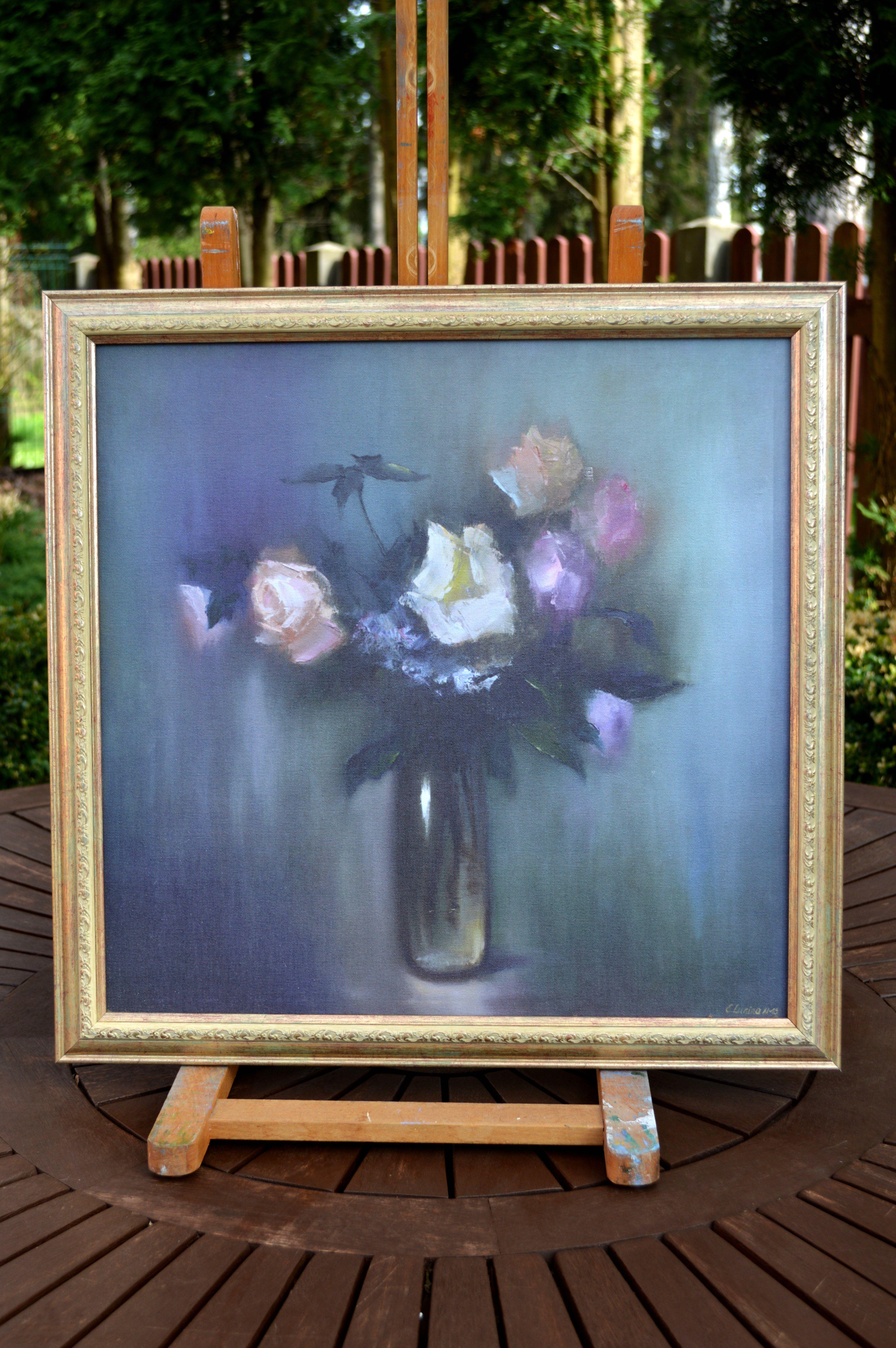 Bodegón con ramo de rosas Impresión Giclée - Painting de Elena Lukina