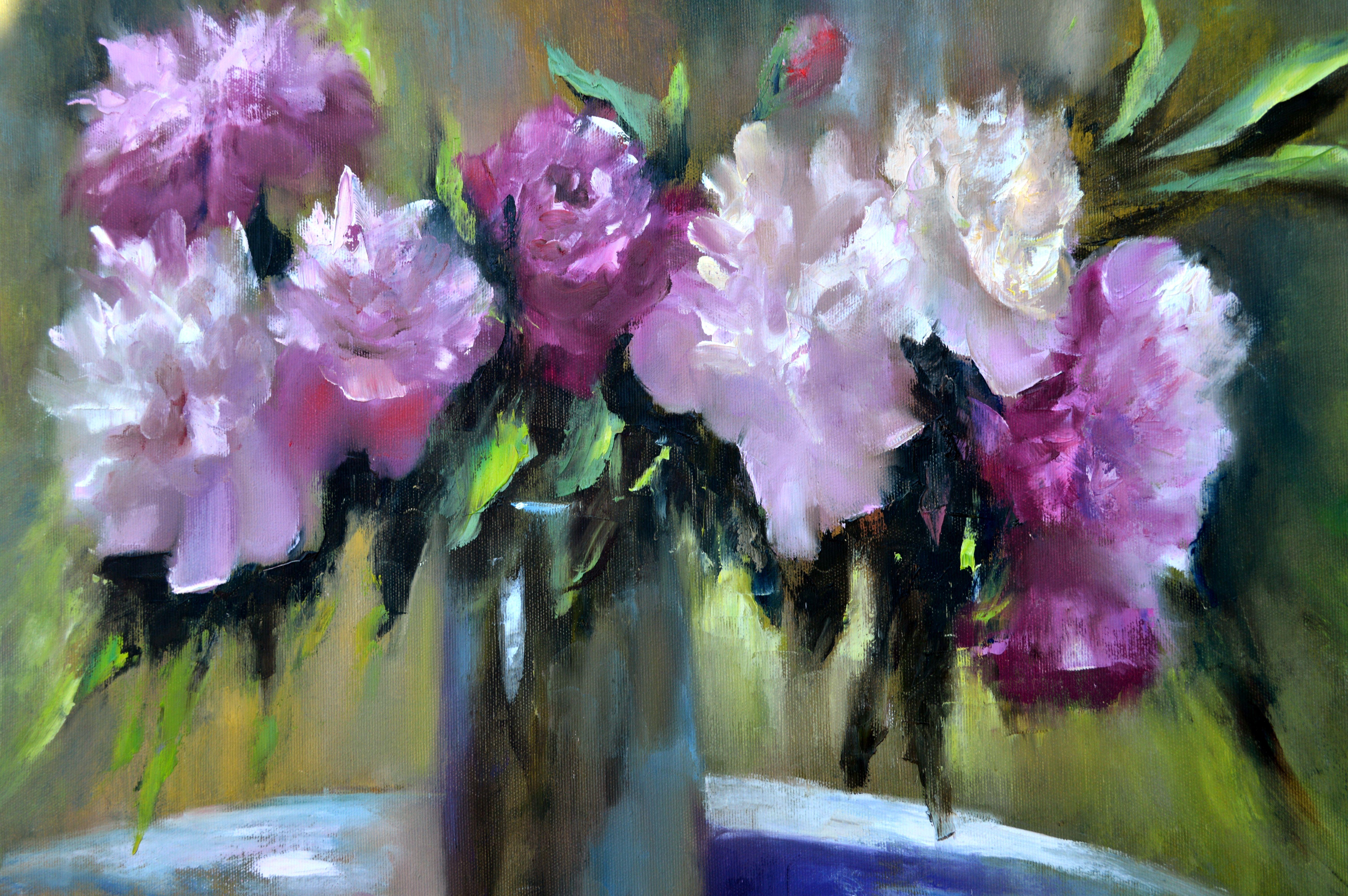 Still life with peonies For Sale 6