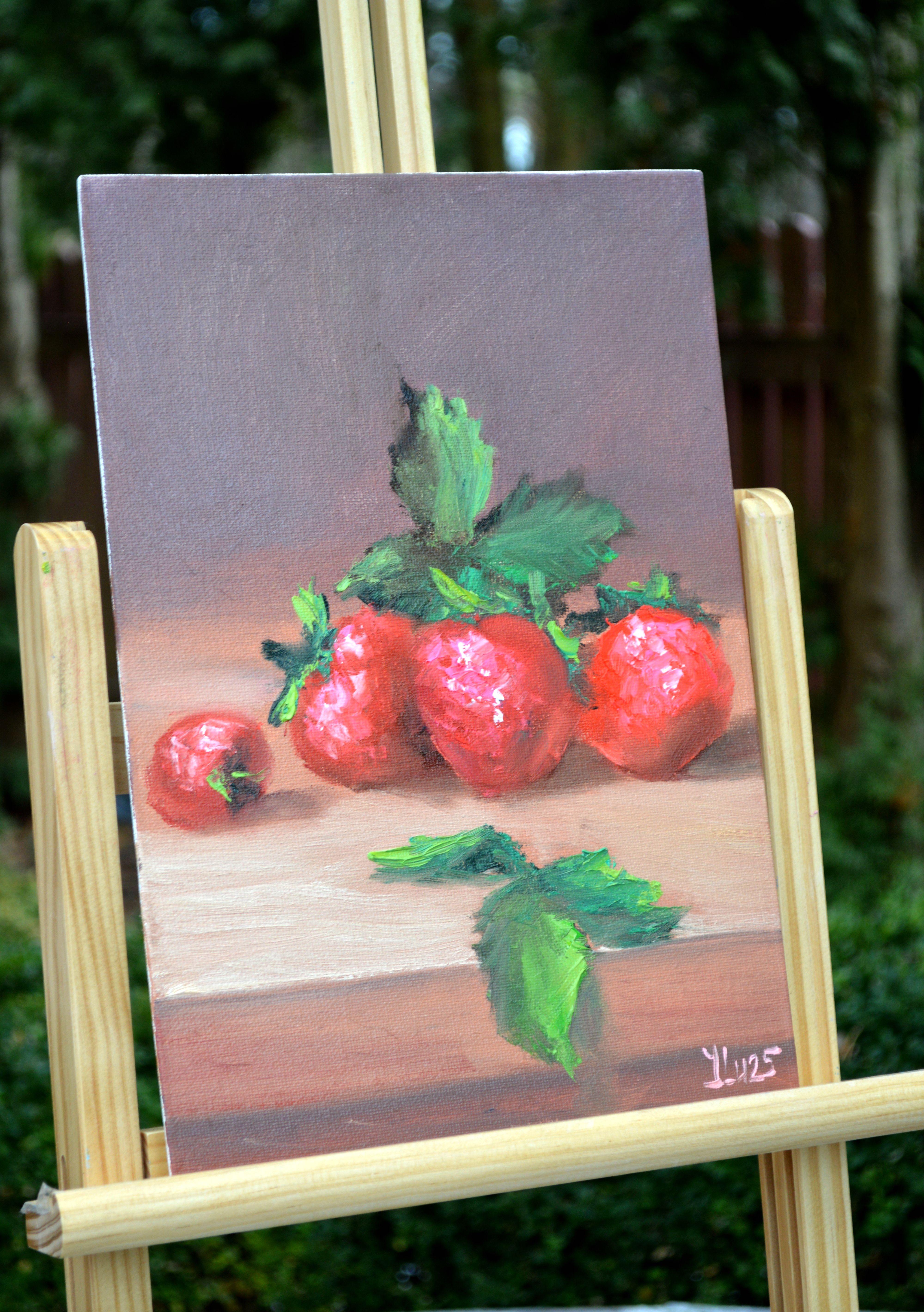 Erdbeeren 30X21 (Expressionismus), Painting, von Elena Lukina