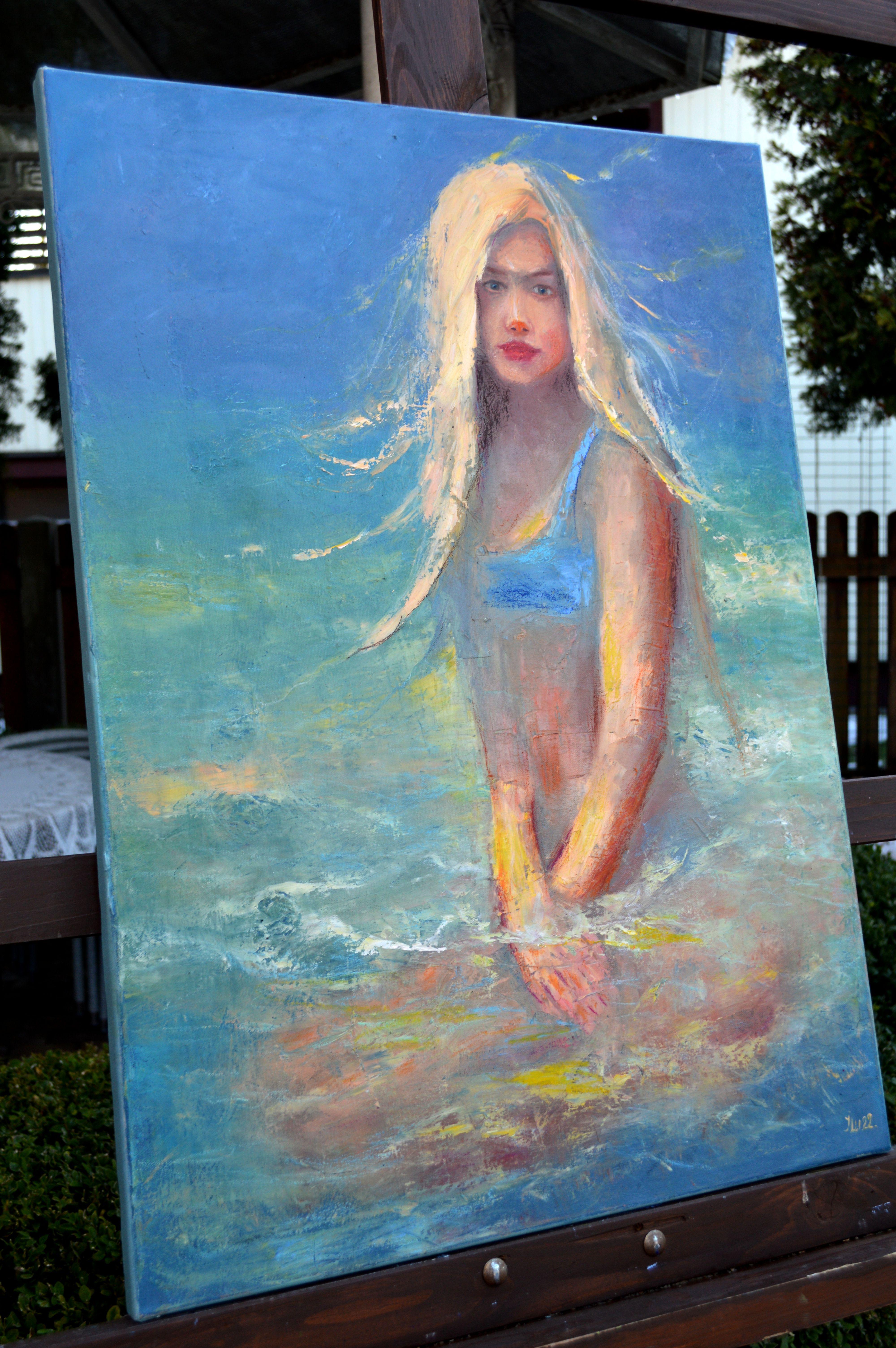 Estate. Mare. Spiaggia. - Painting Espressionista di Elena Lukina