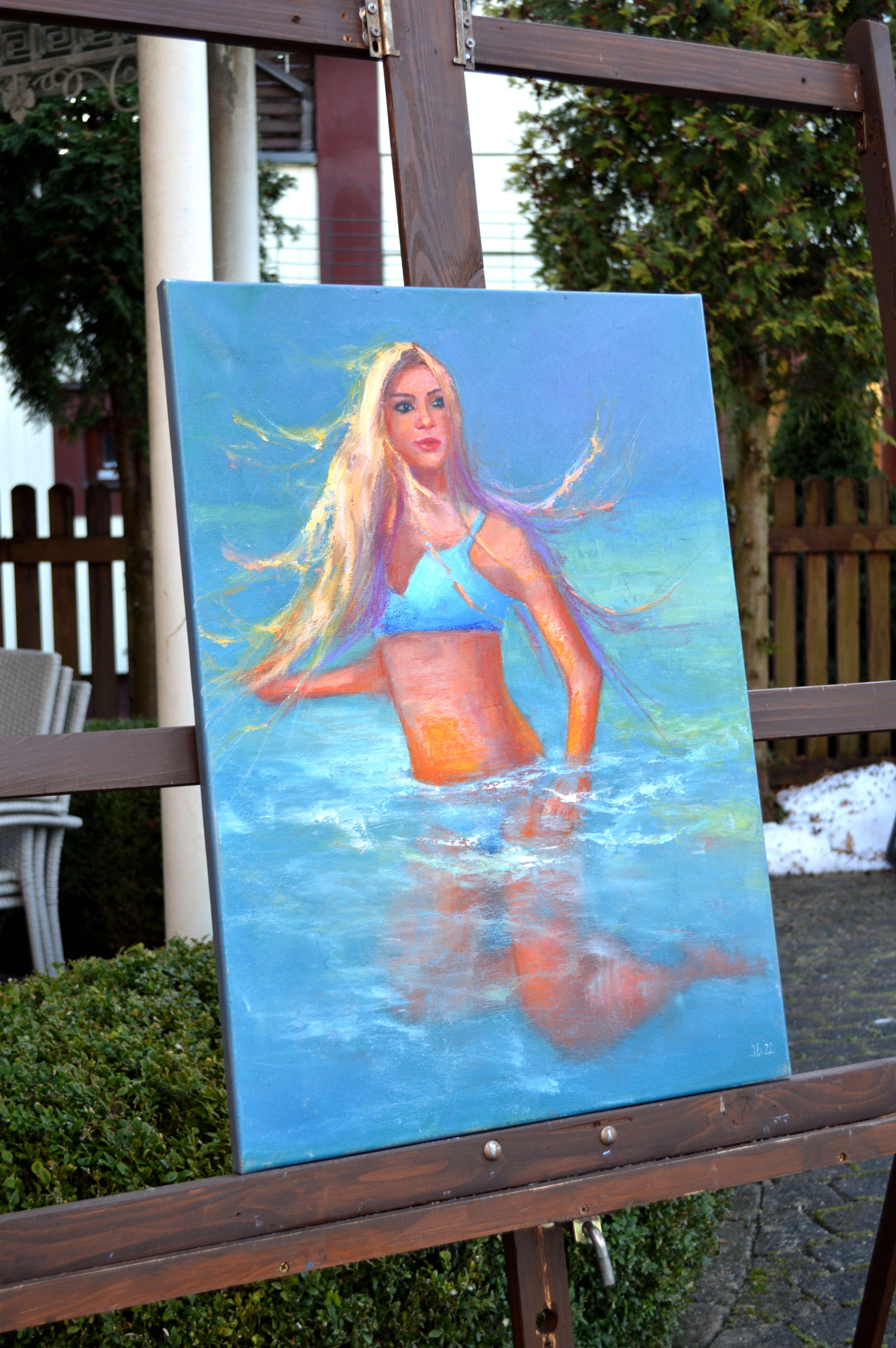 Freschezza estiva del mare - Painting Espressionista di Elena Lukina