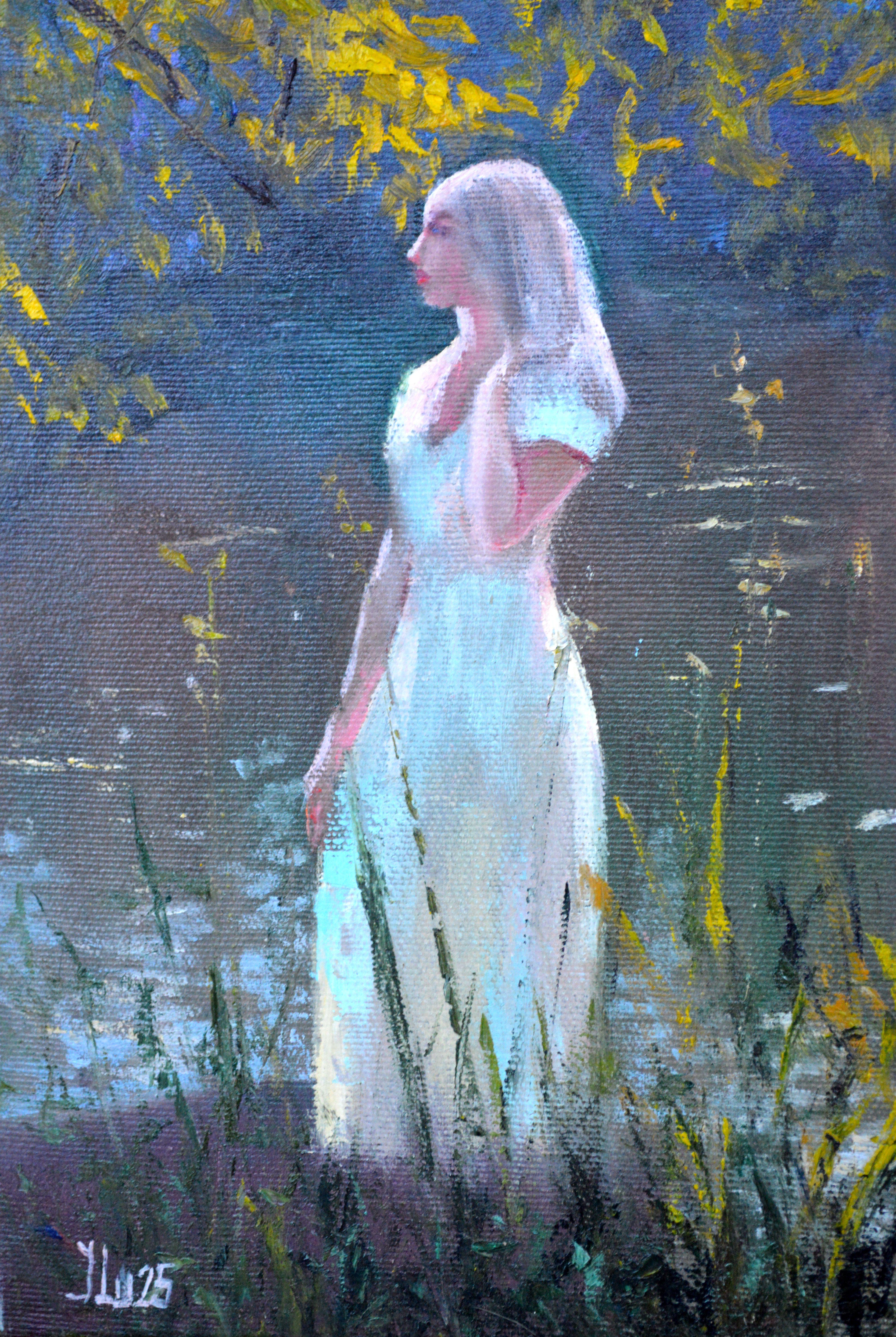 Sun-Kissed Harmony. Original impasto Miniature Figurative Oil Art