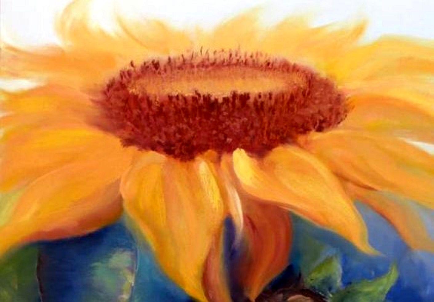 Sunflower 70X50 - Painting by Elena Lukina