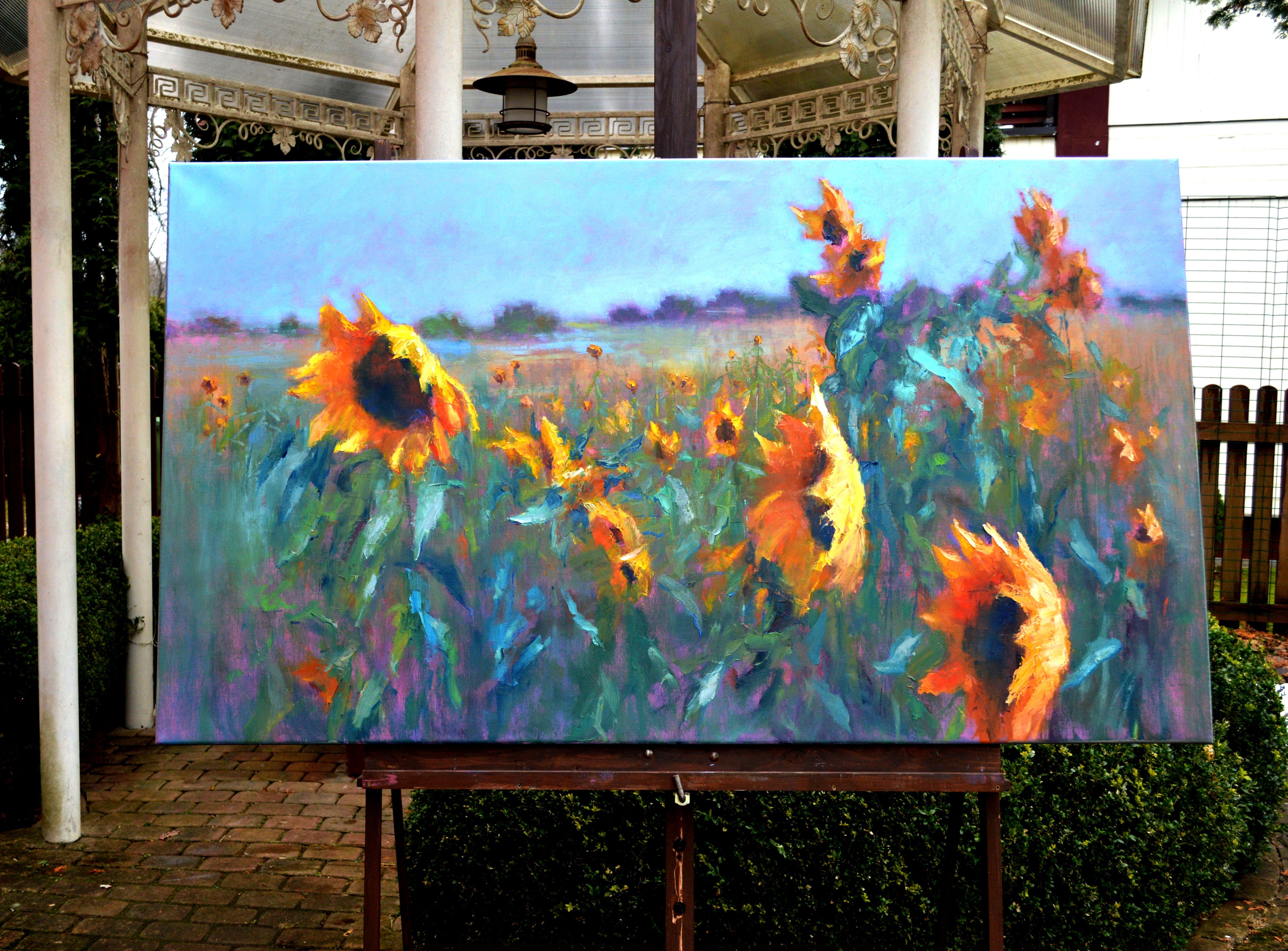 Sonnenblumen – Painting von Elena Lukina