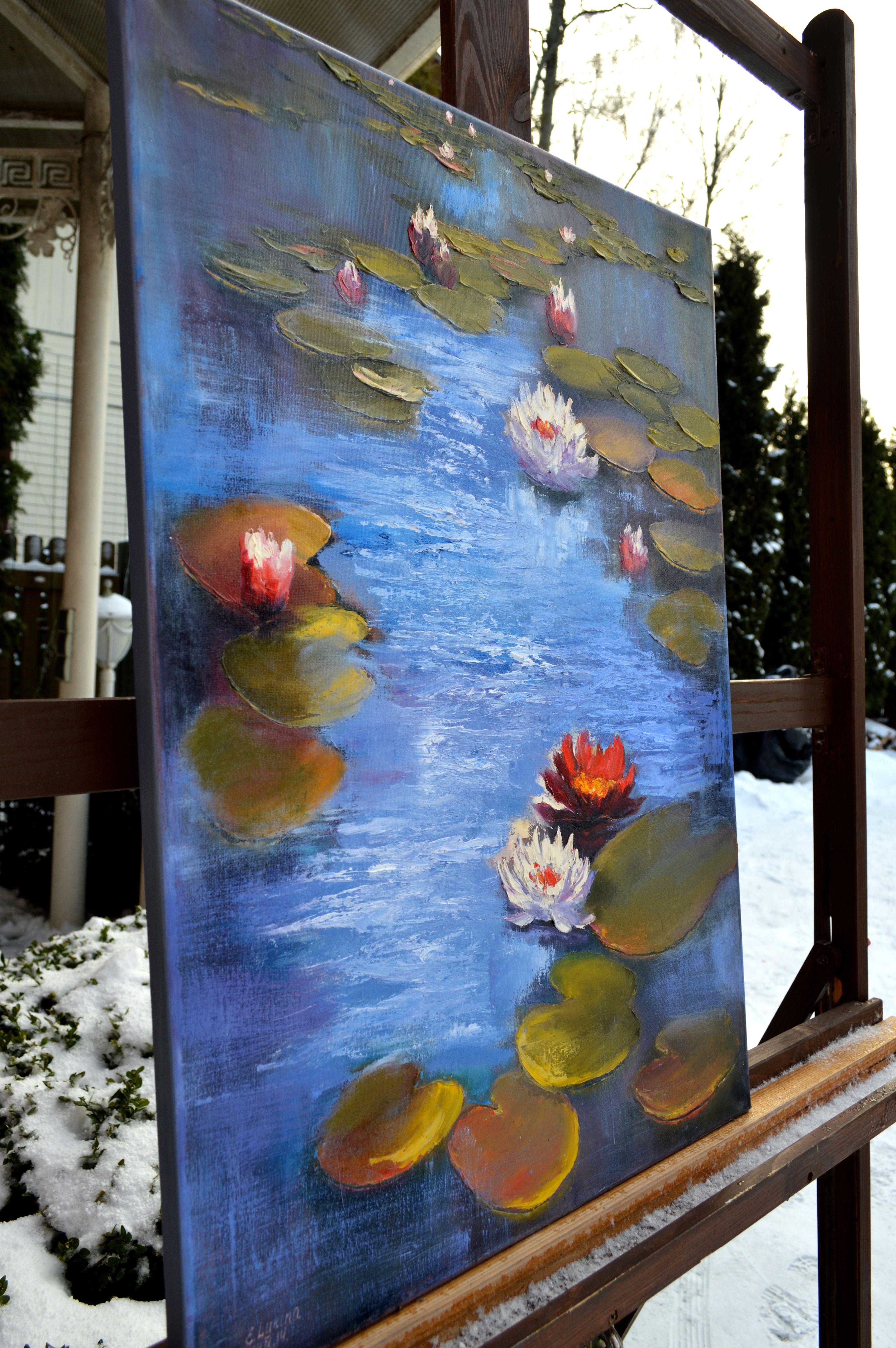 Sunny pond 70X50, Ölgemälde im Angebot 4