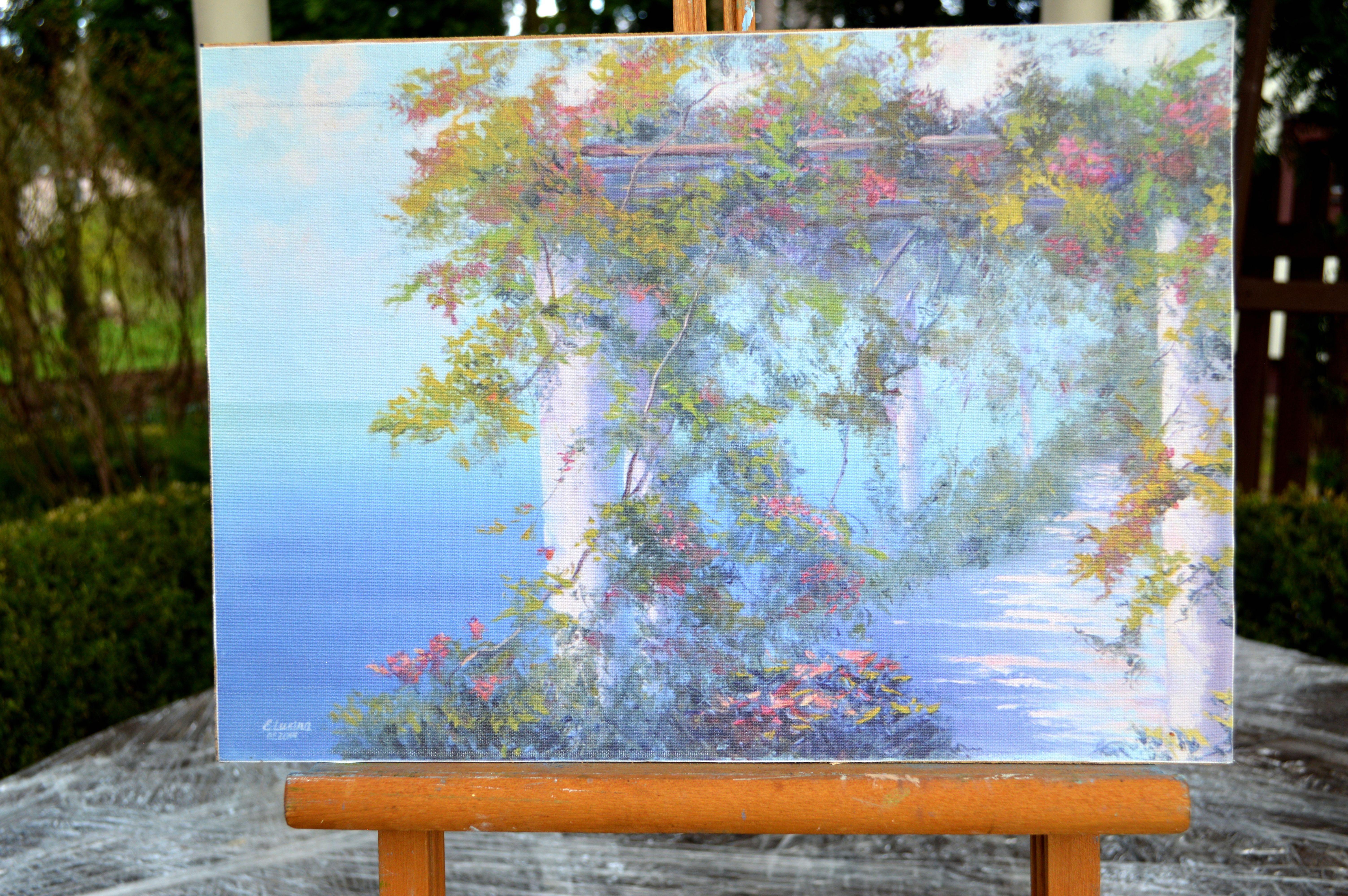Sonnige Terrasse 25X35 – Painting von Elena Lukina
