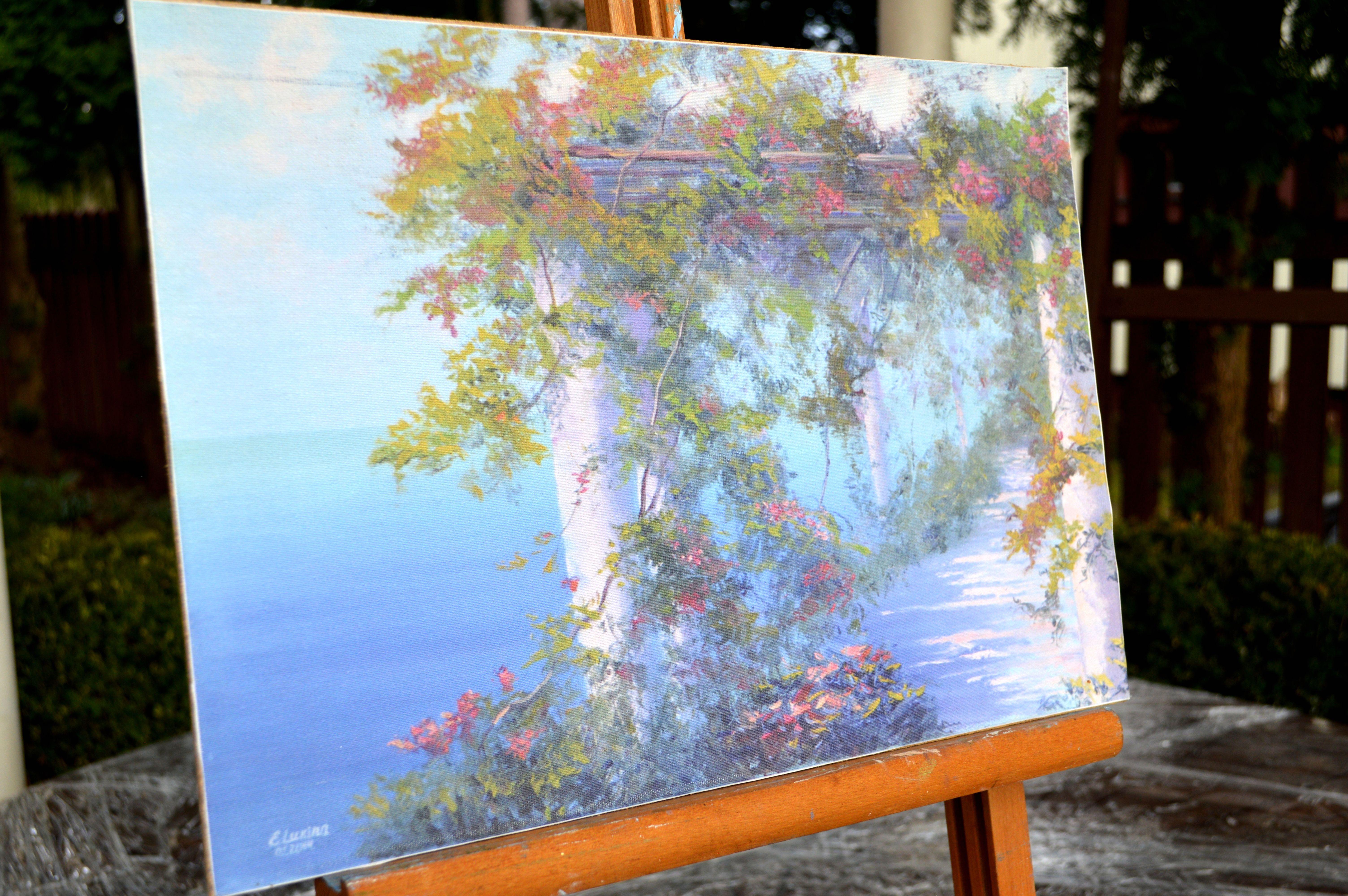 Sonnige Terrasse 25X35 (Expressionismus), Painting, von Elena Lukina