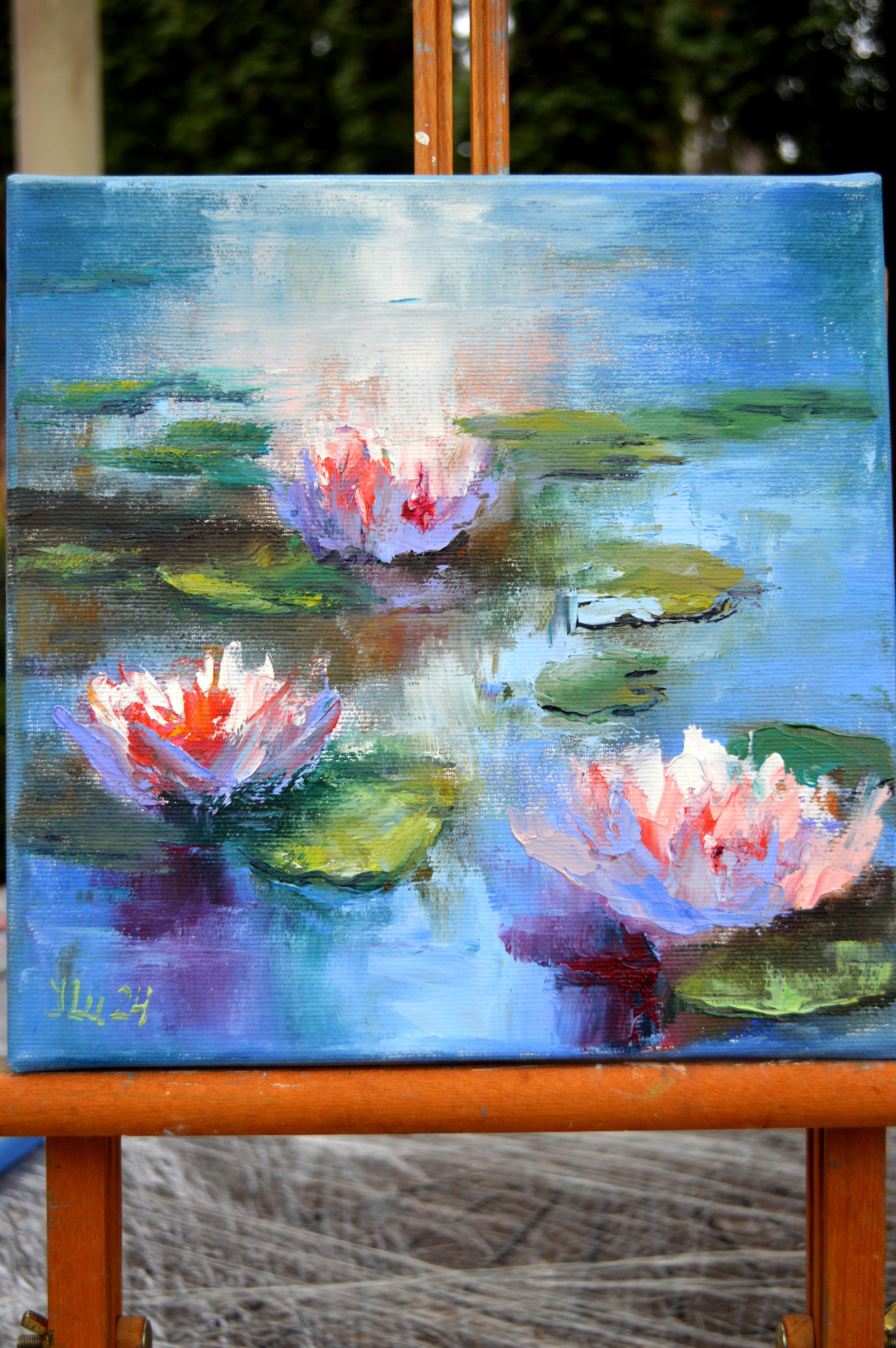 In this painting, I captured the serene beauty of water lilies bathed in the soft glow of dawn’s light. Using oil paints, I embraced a blend of impressionism and realism to reflect the tranquility and the delicate balance of nature. The vivid