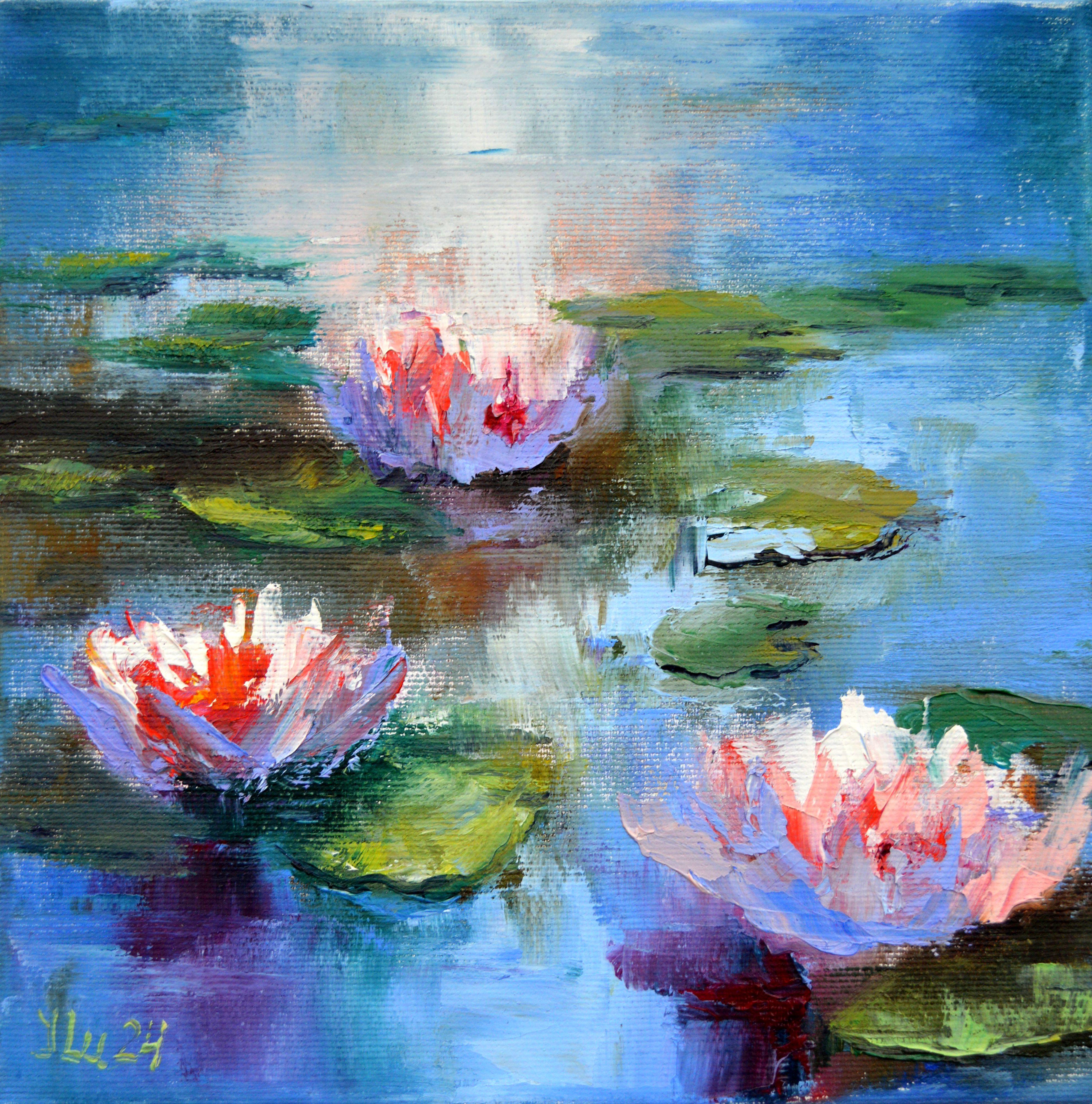 Elena Lukina Interior Painting - Sunny water lilies