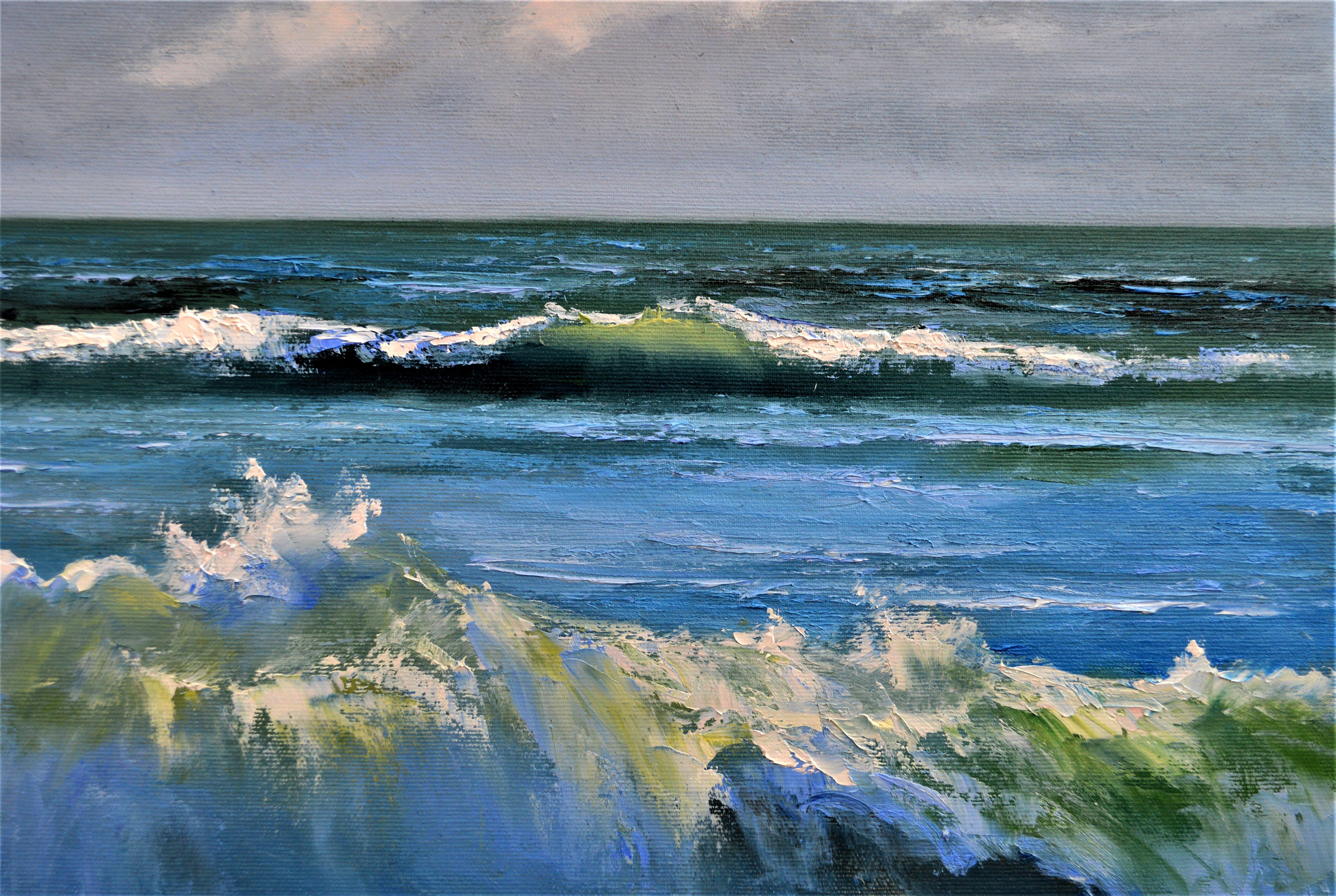 Waves dorées 50X70 en vente 5