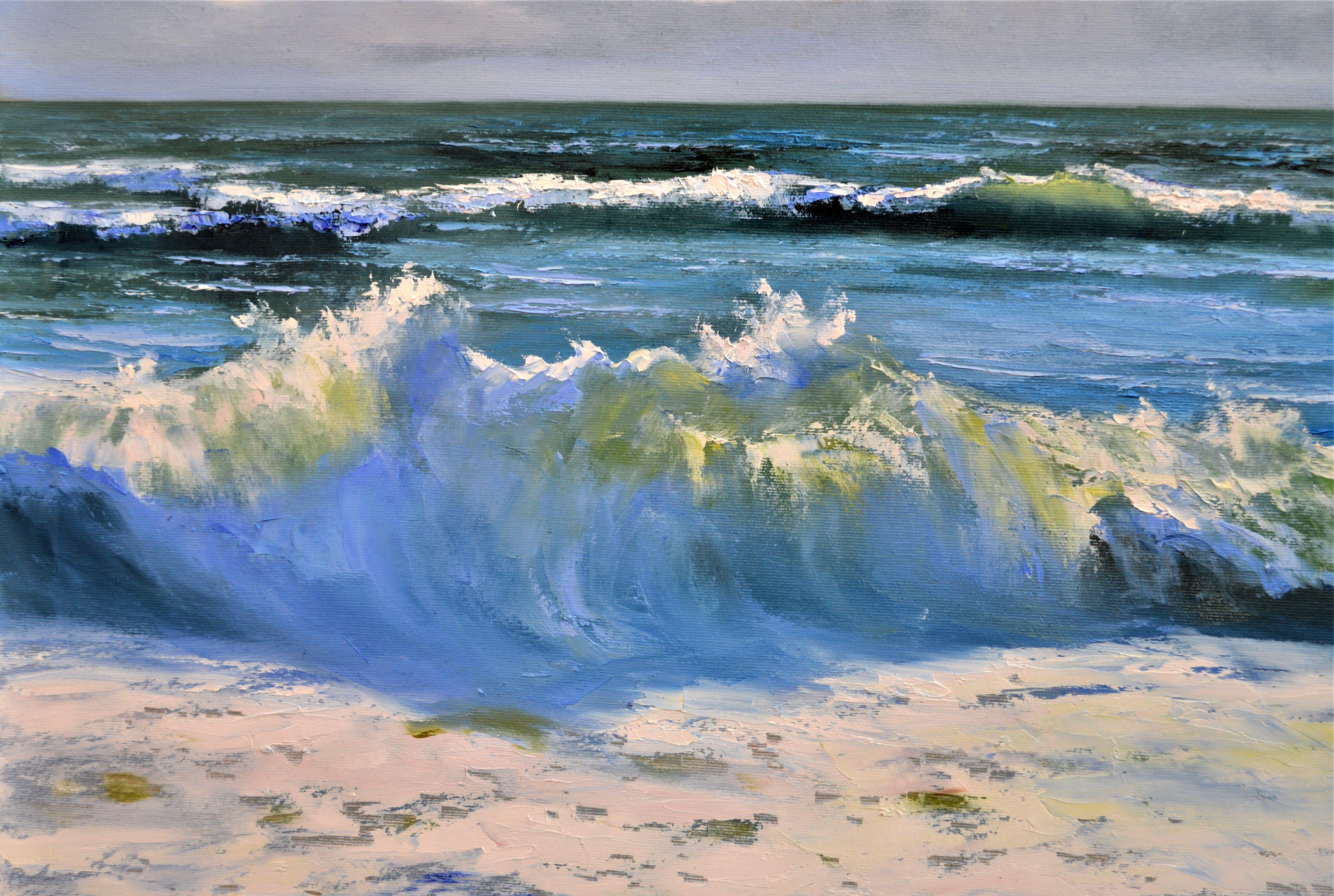 Waves dorées 50X70 en vente 7