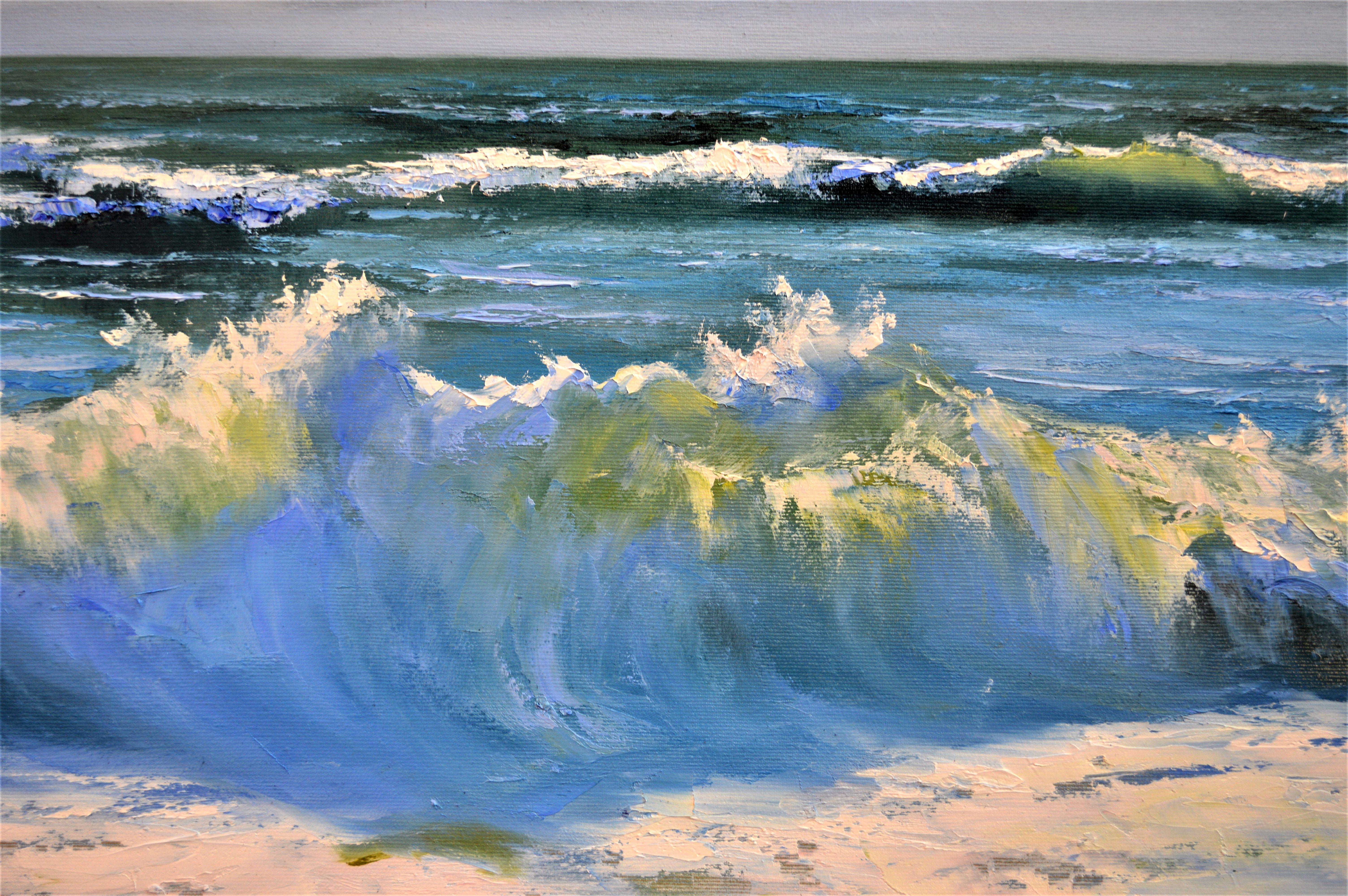 Waves dorées 50X70 en vente 9