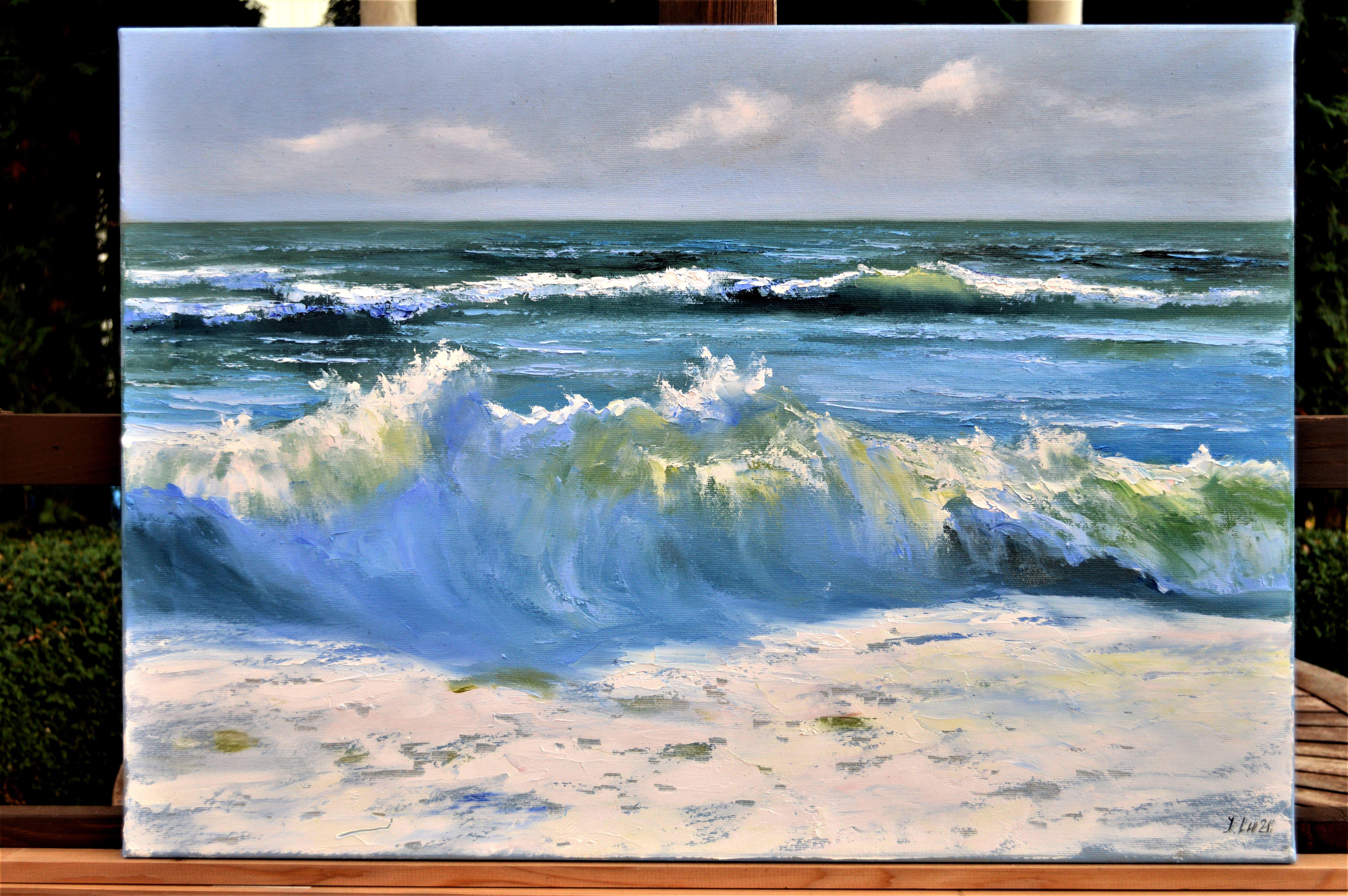 Waves dorées 50X70 en vente 2