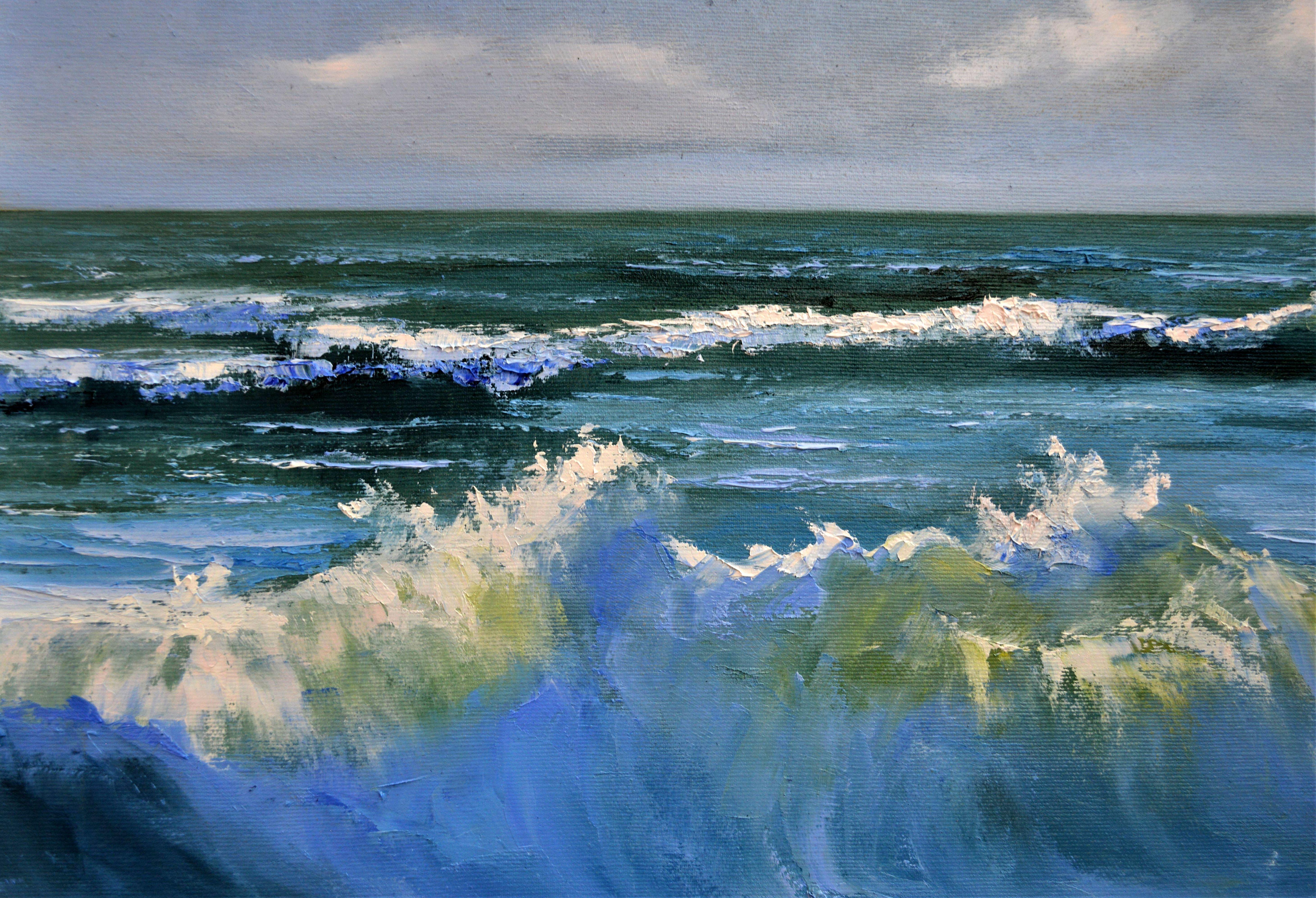 Waves dorées 50X70 en vente 4