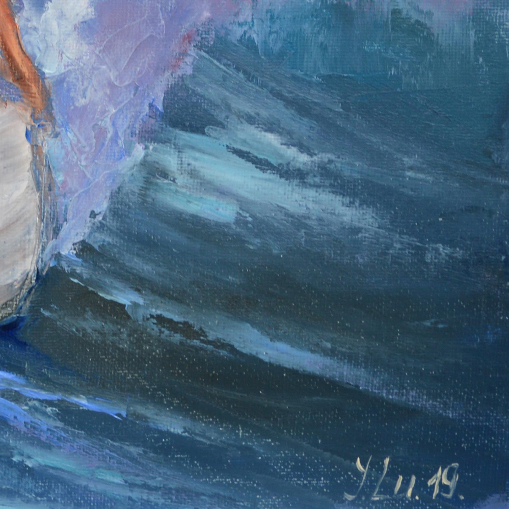 Surfeuse - Expressionniste Painting par Elena Lukina