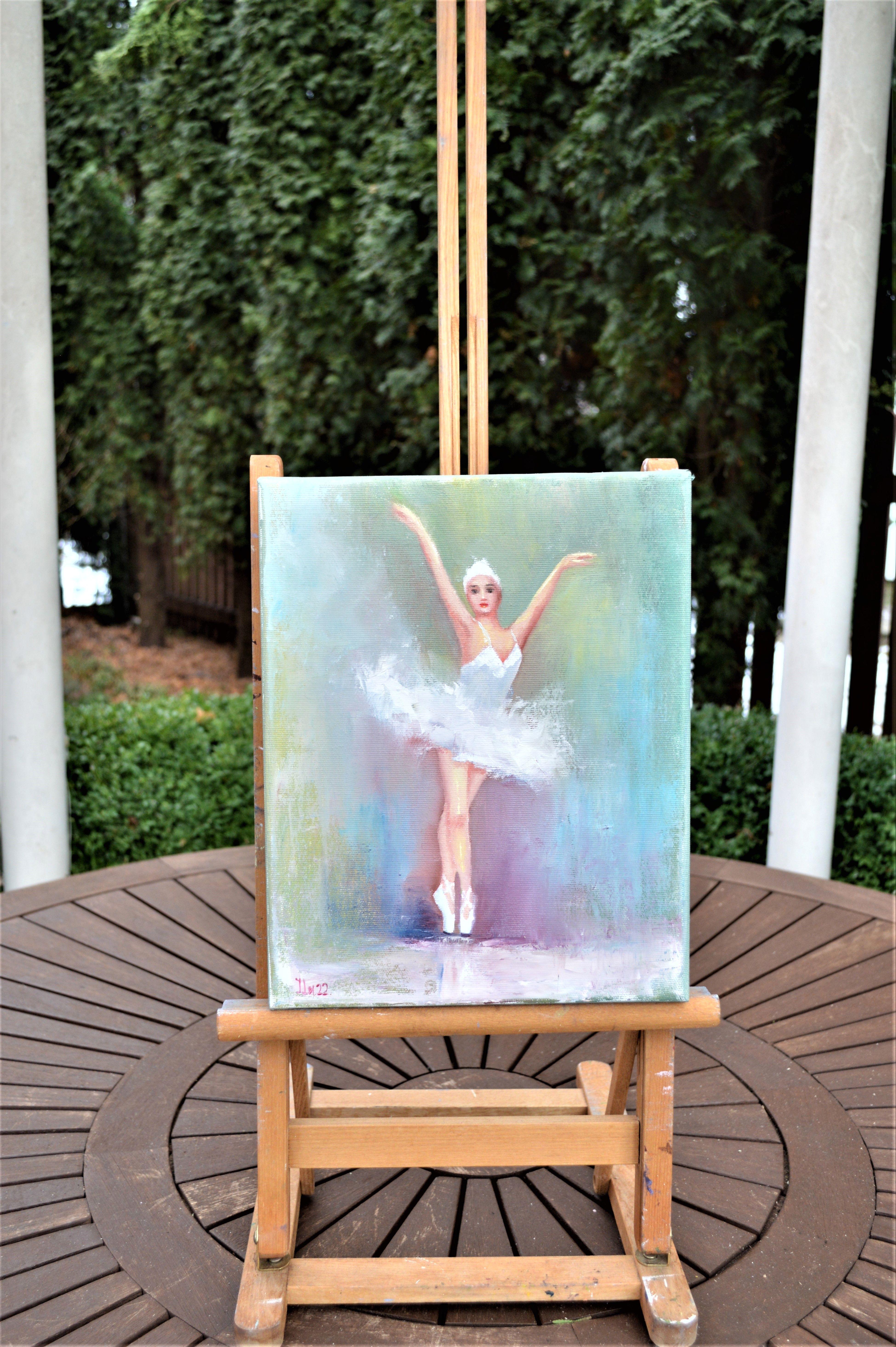 Cigno - Painting Espressionista di Elena Lukina