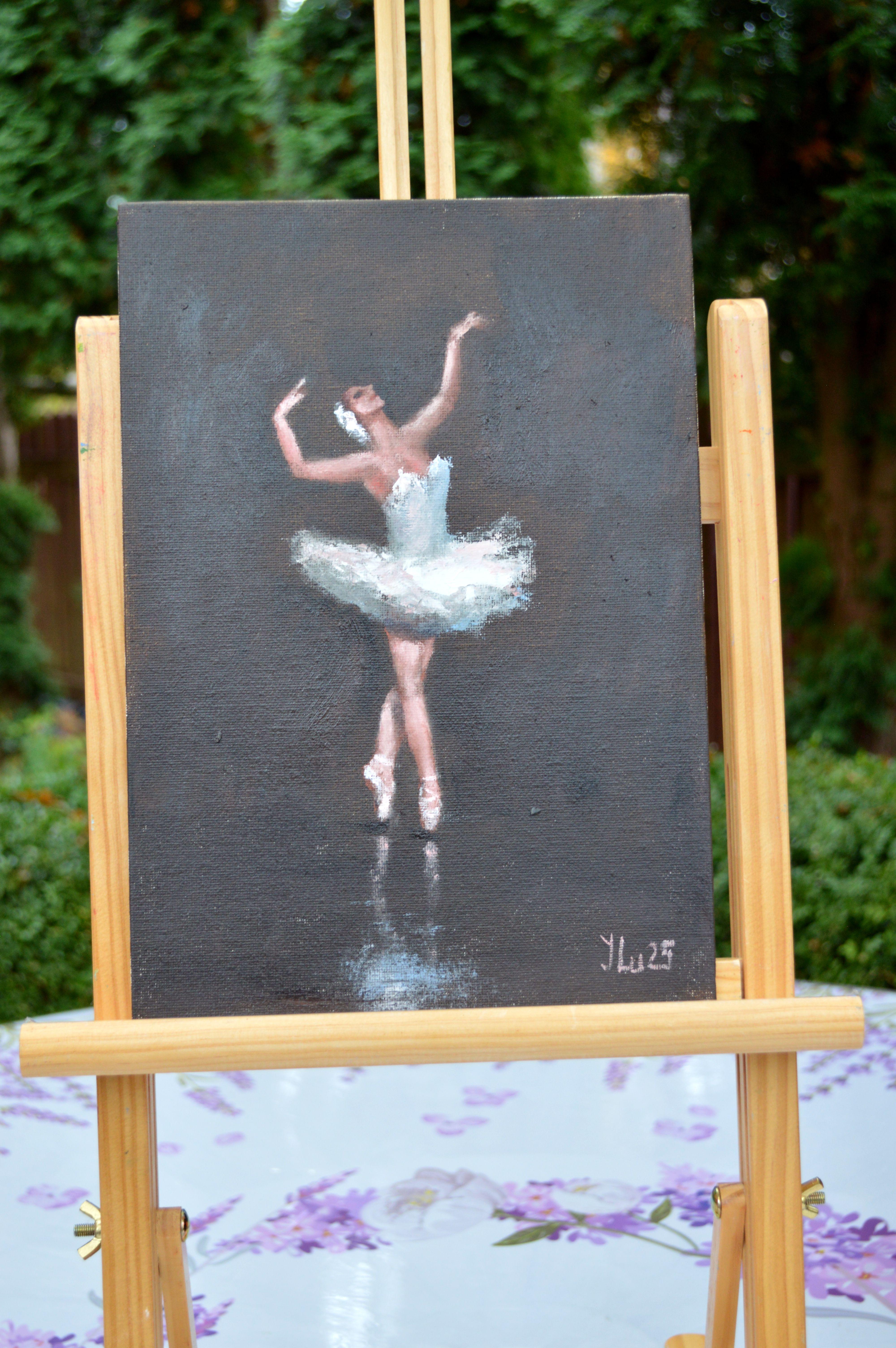 Swan - Expressionist Painting by Elena Lukina