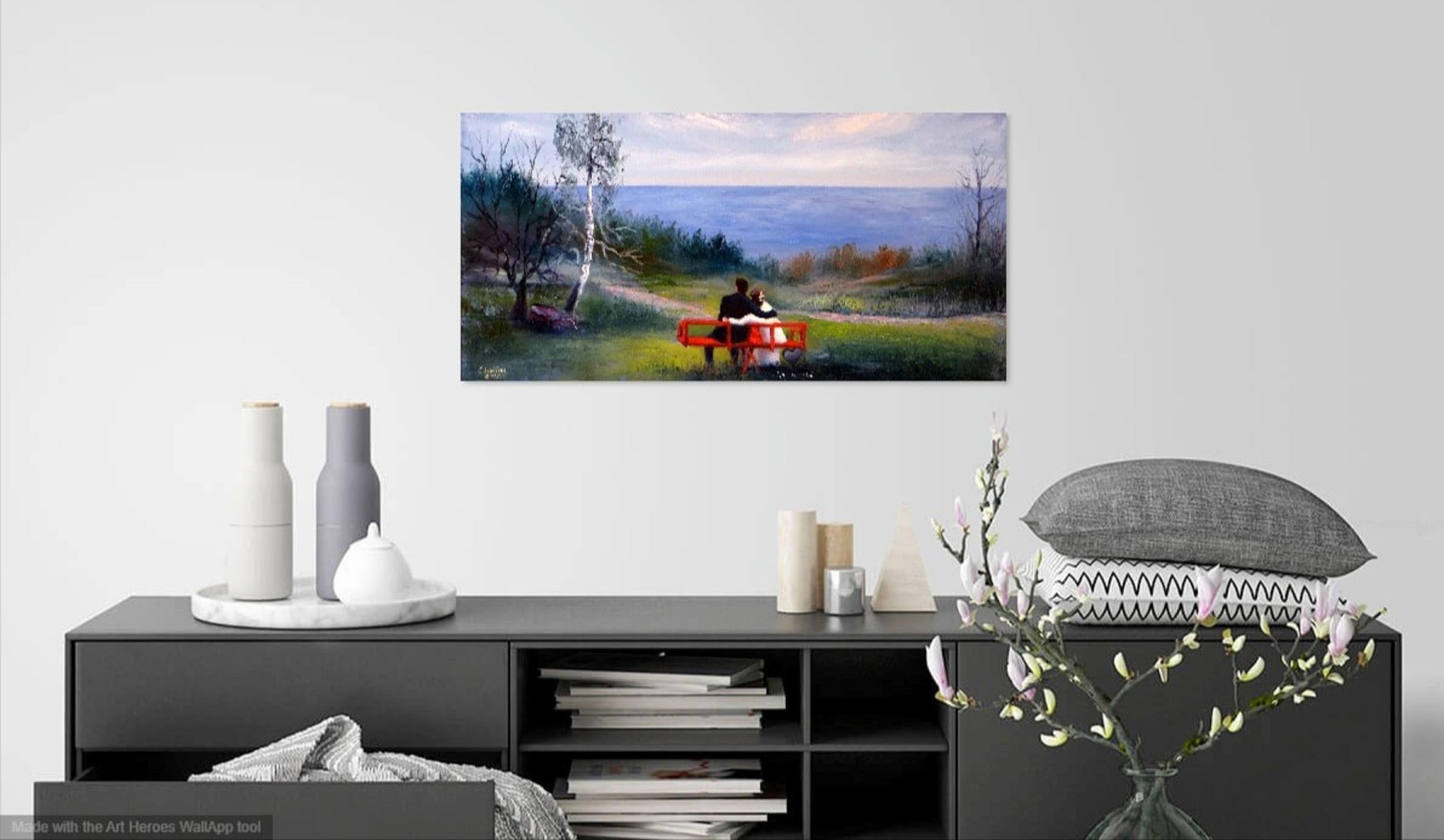 Das Gleichgewicht der Liebe. 30X60 Öl. im Angebot 6
