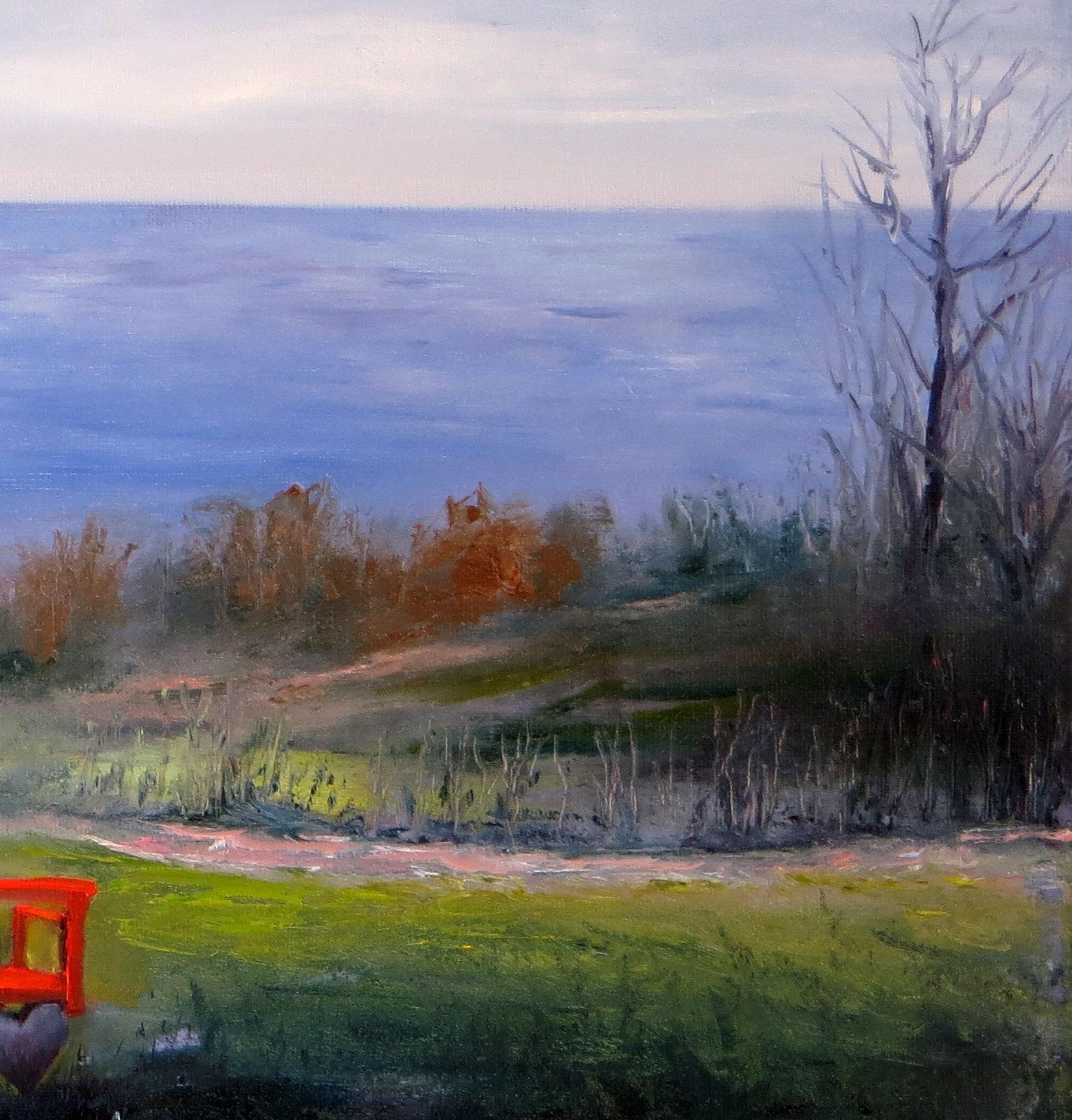 L'équilibre de l'amour. 30X60 huile. - Gris Interior Painting par Elena Lukina