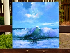 La mareggiata luminosa: 30x30cm Impasto Olio su Tela Pannello (2024)