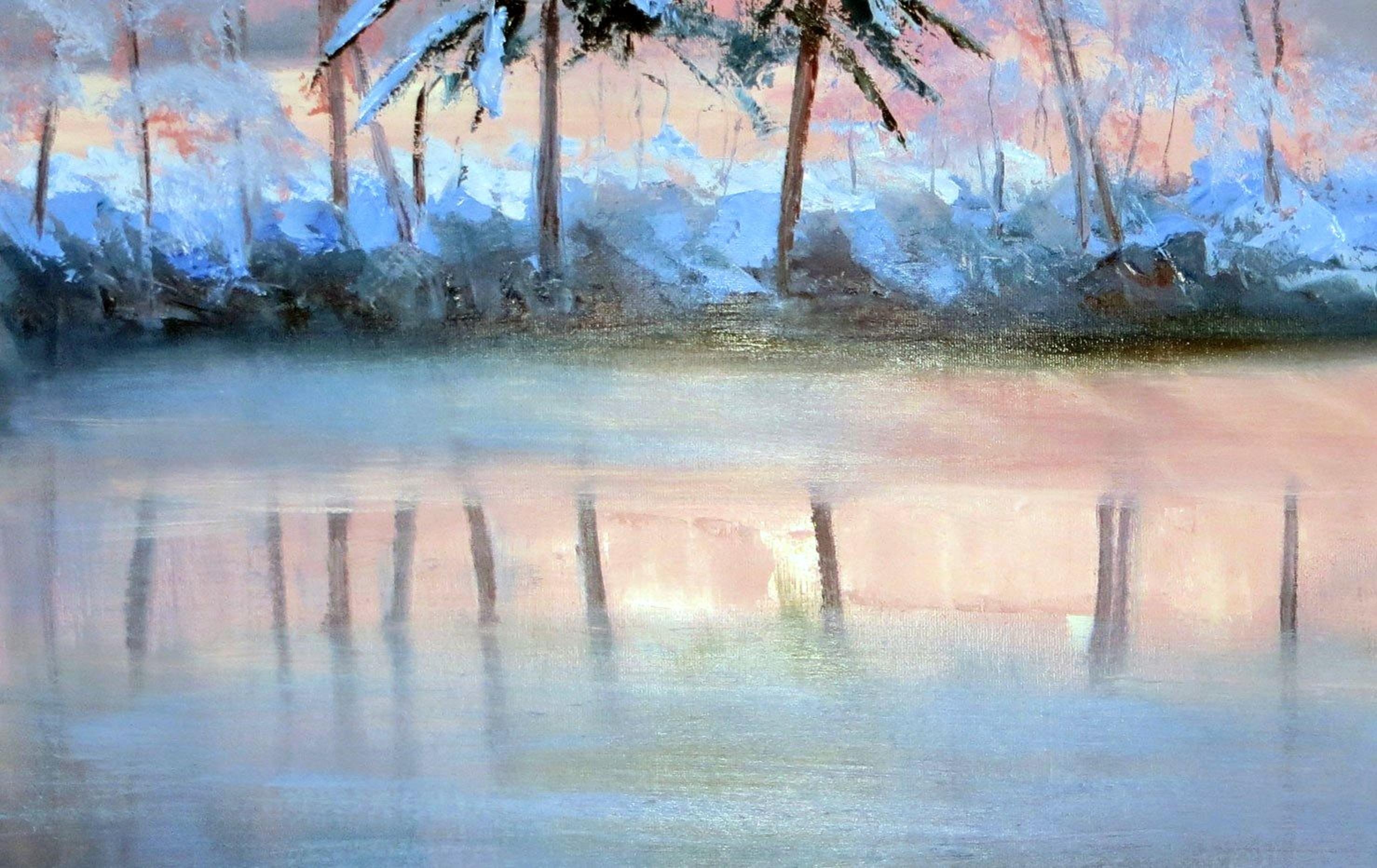 REBAJAS DE INVIERNO El río en invierno 50X70 óleo - Painting Expresionista de Elena Lukina