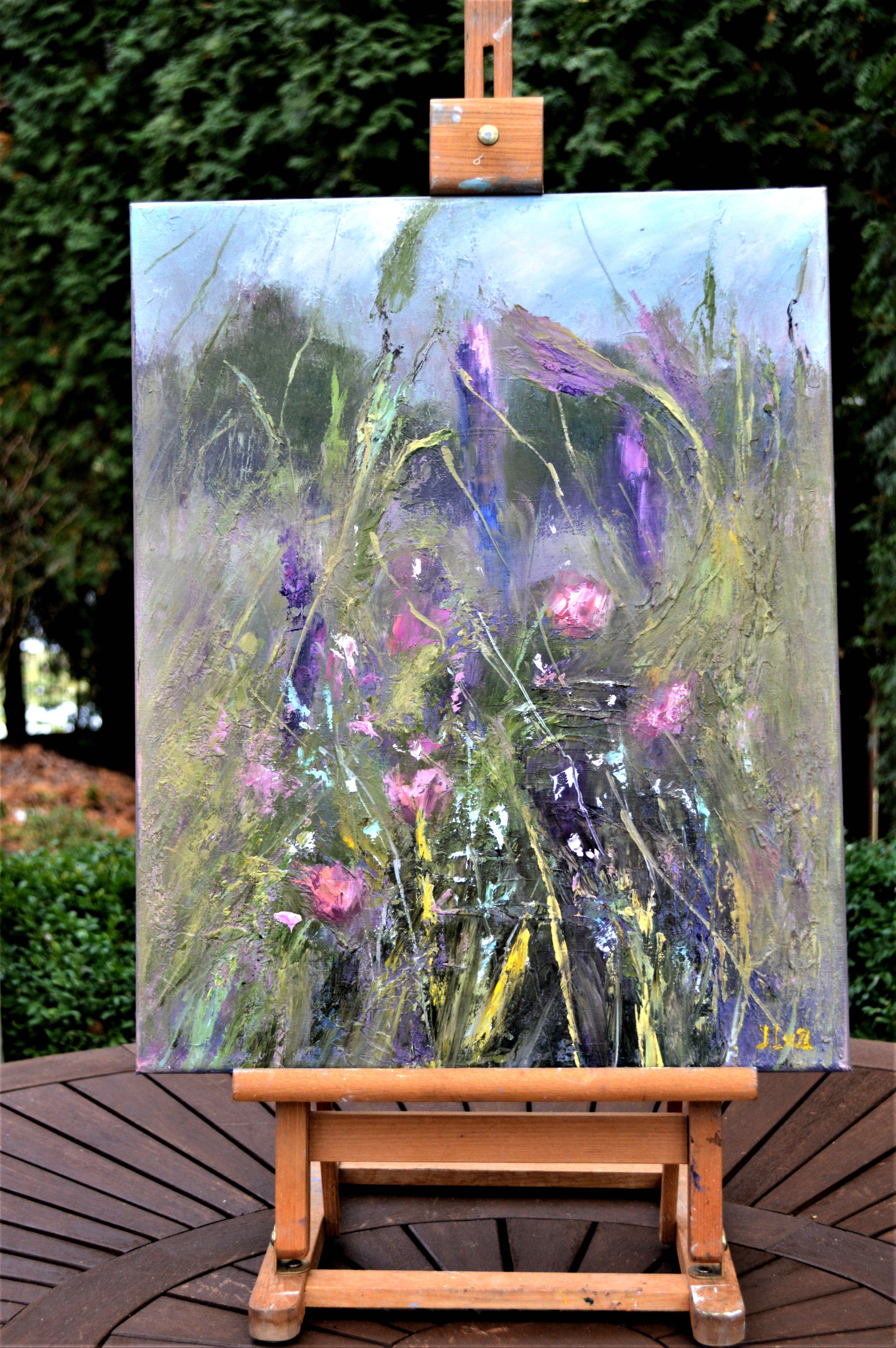 Le parfum des herbes sauvages - Expressionniste Painting par Elena Lukina