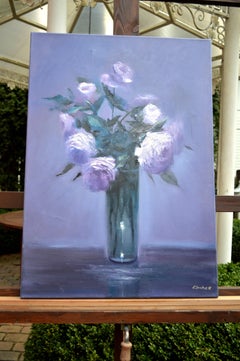 „Das Abendrot-Echo der Rosen“ – Stillleben, Ölgemälde von Elena Lukina, 2016