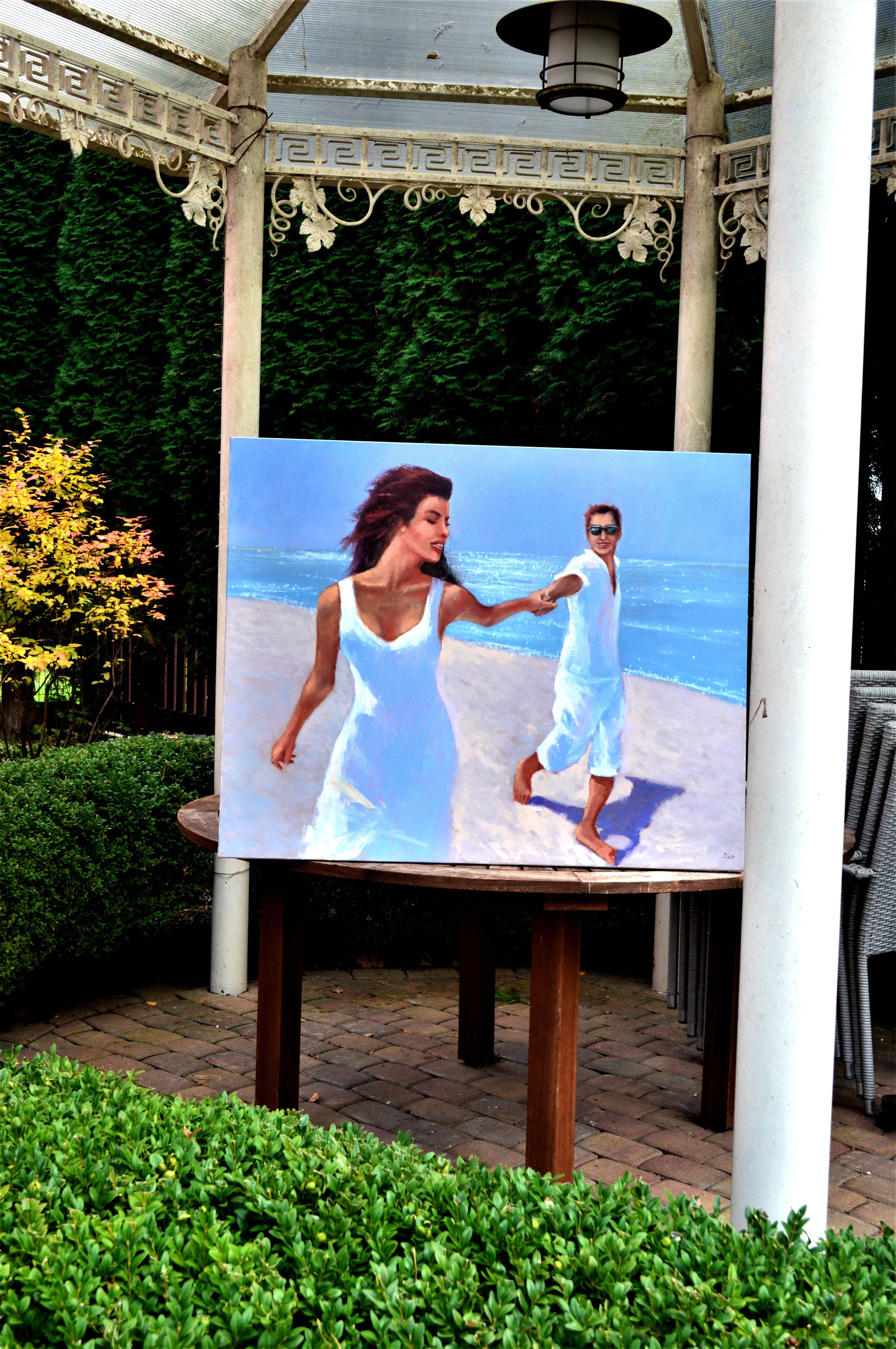 Die Welt gehört Ihnen 80X100 Ölgemälde – Painting von Elena Lukina