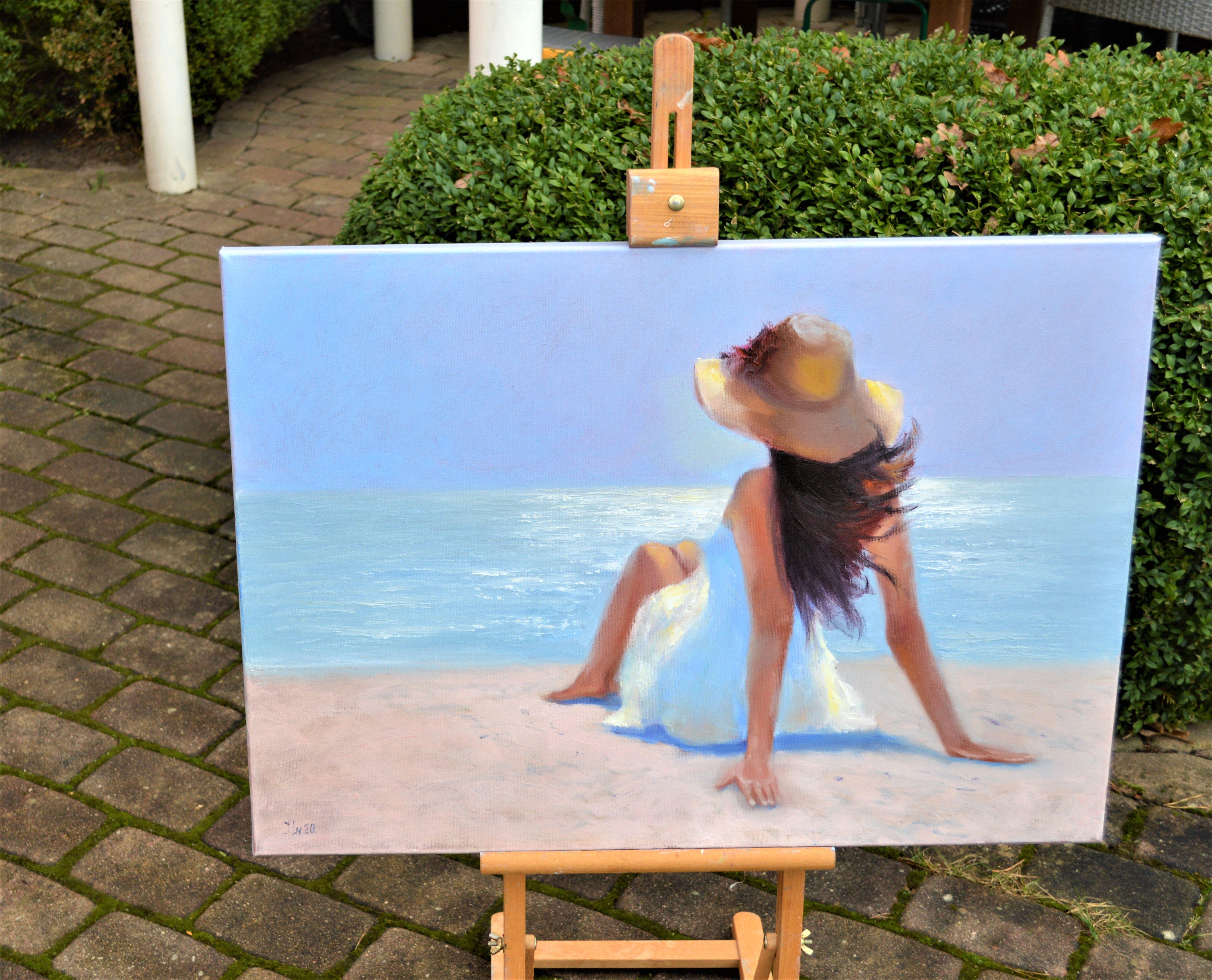 ¡El mundo te pertenece! - Landscape Painting Gris de Elena Lukina
