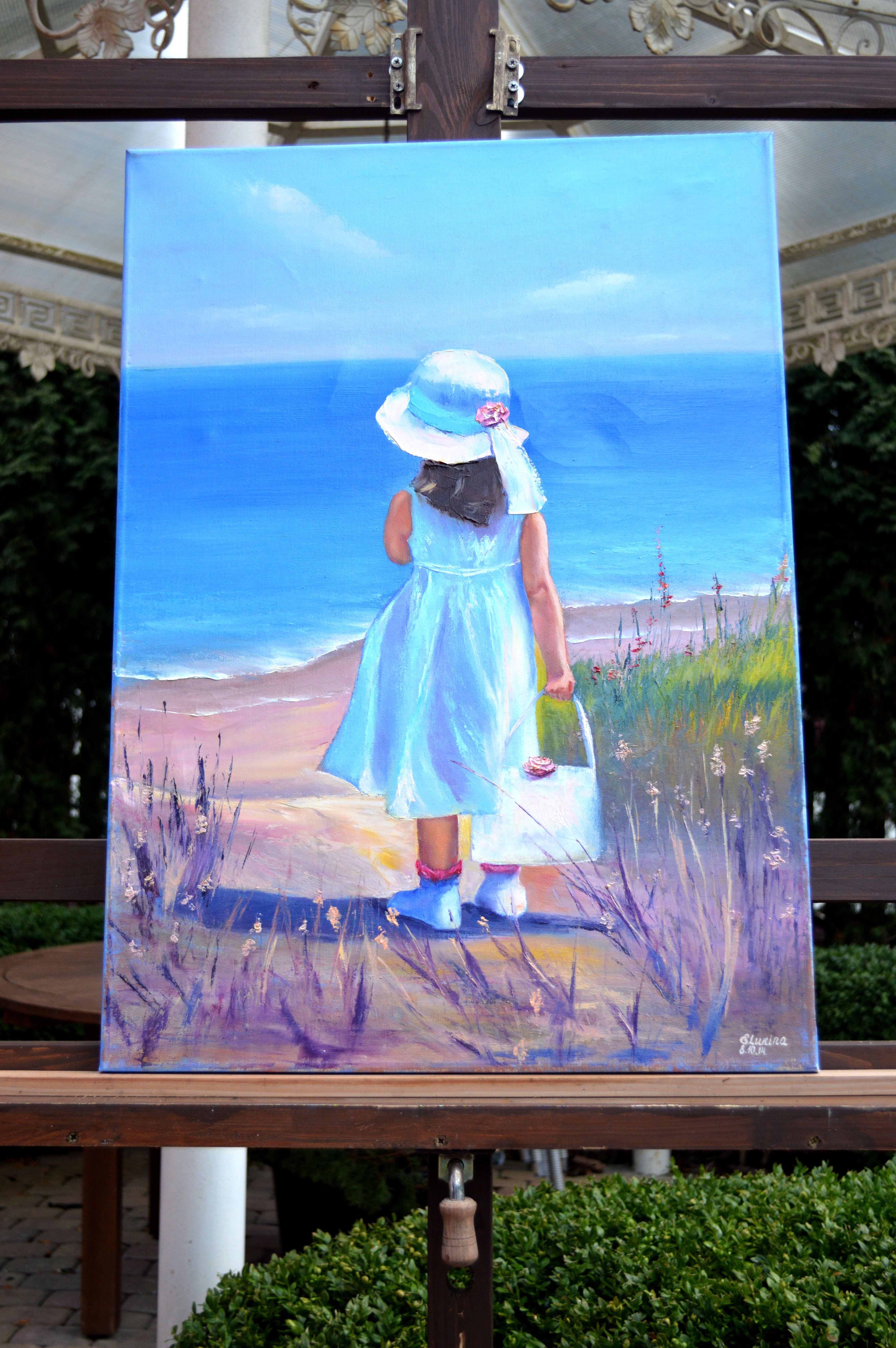To the beach! - Painting by Elena Lukina