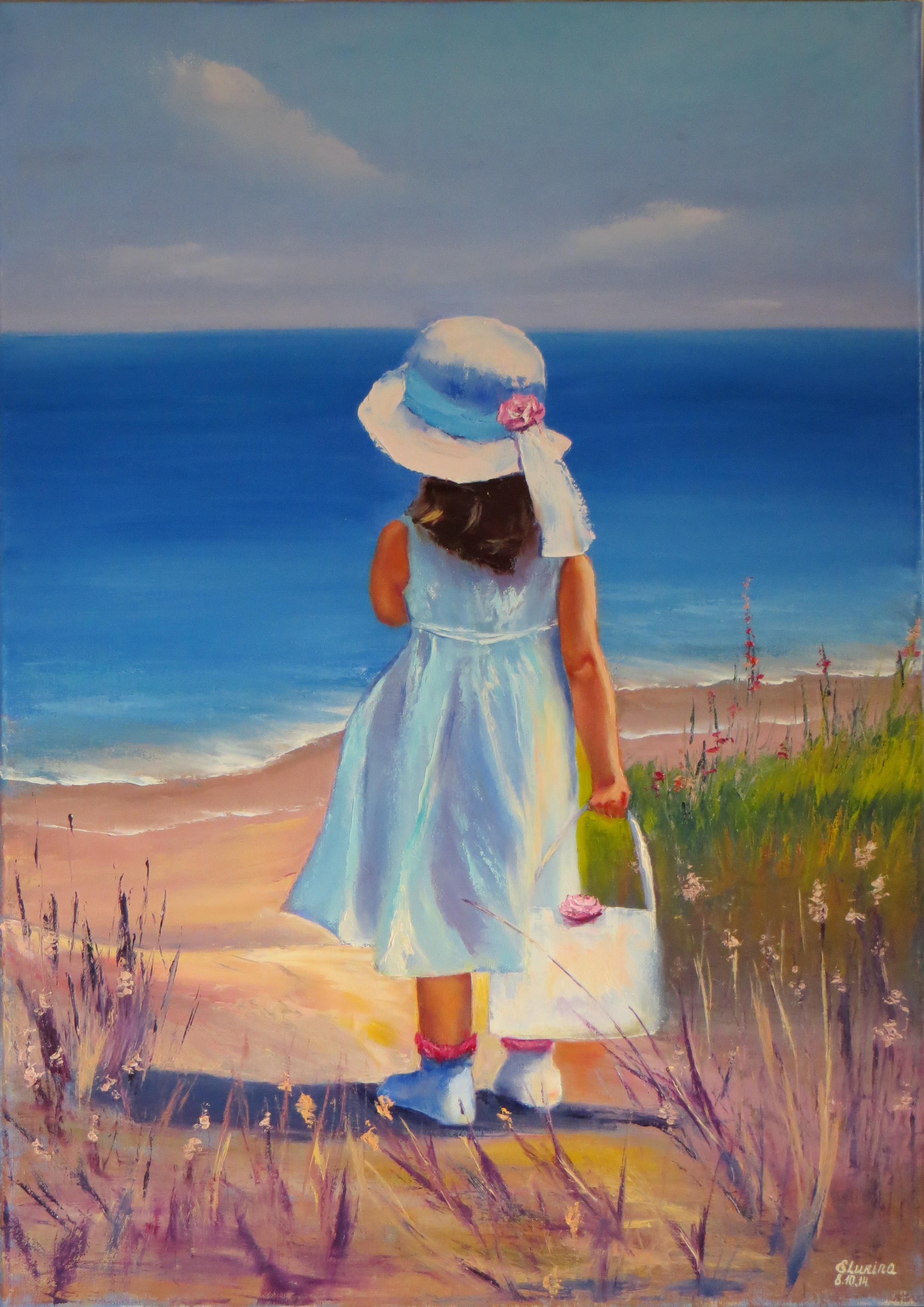Elena Lukina Figurative Painting - To the beach!