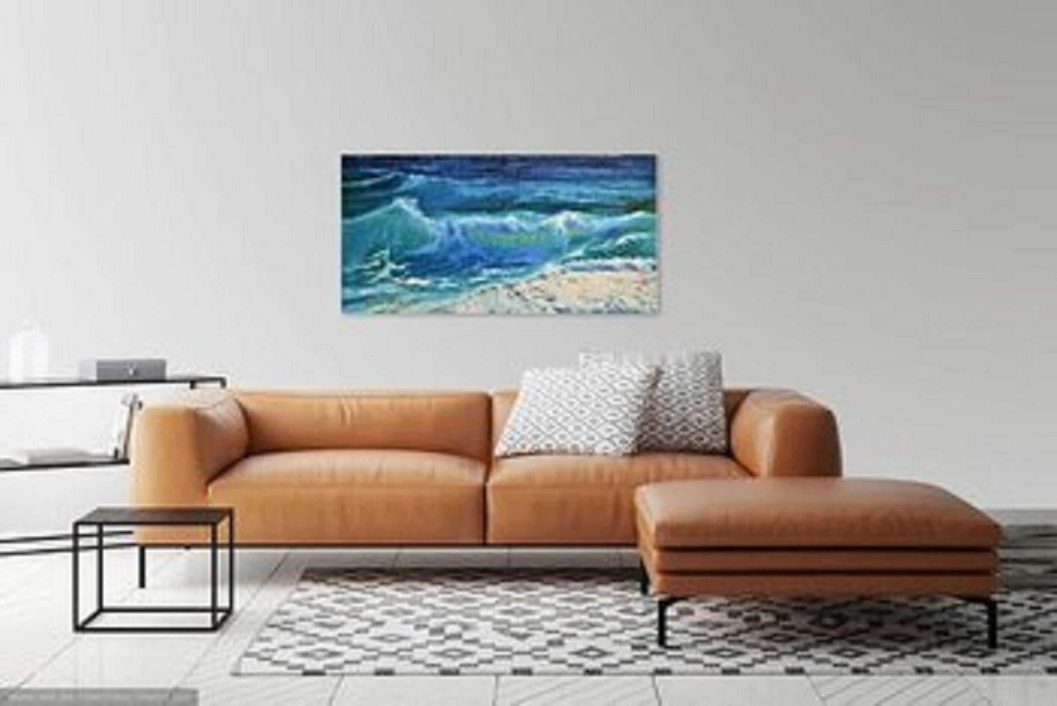 Transparente Welle – Painting von Elena Lukina
