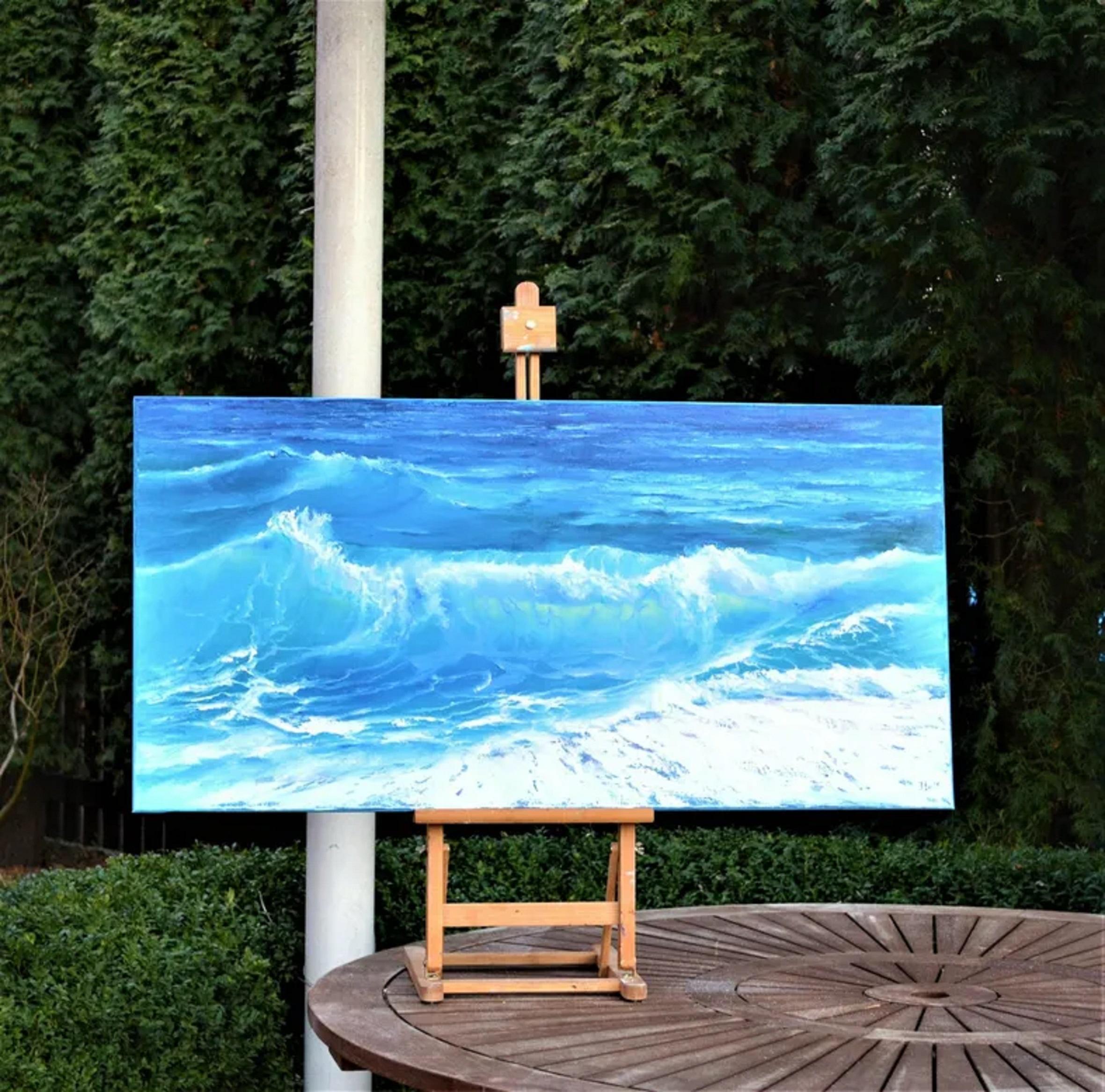 Transparente Welle (Expressionismus), Painting, von Elena Lukina