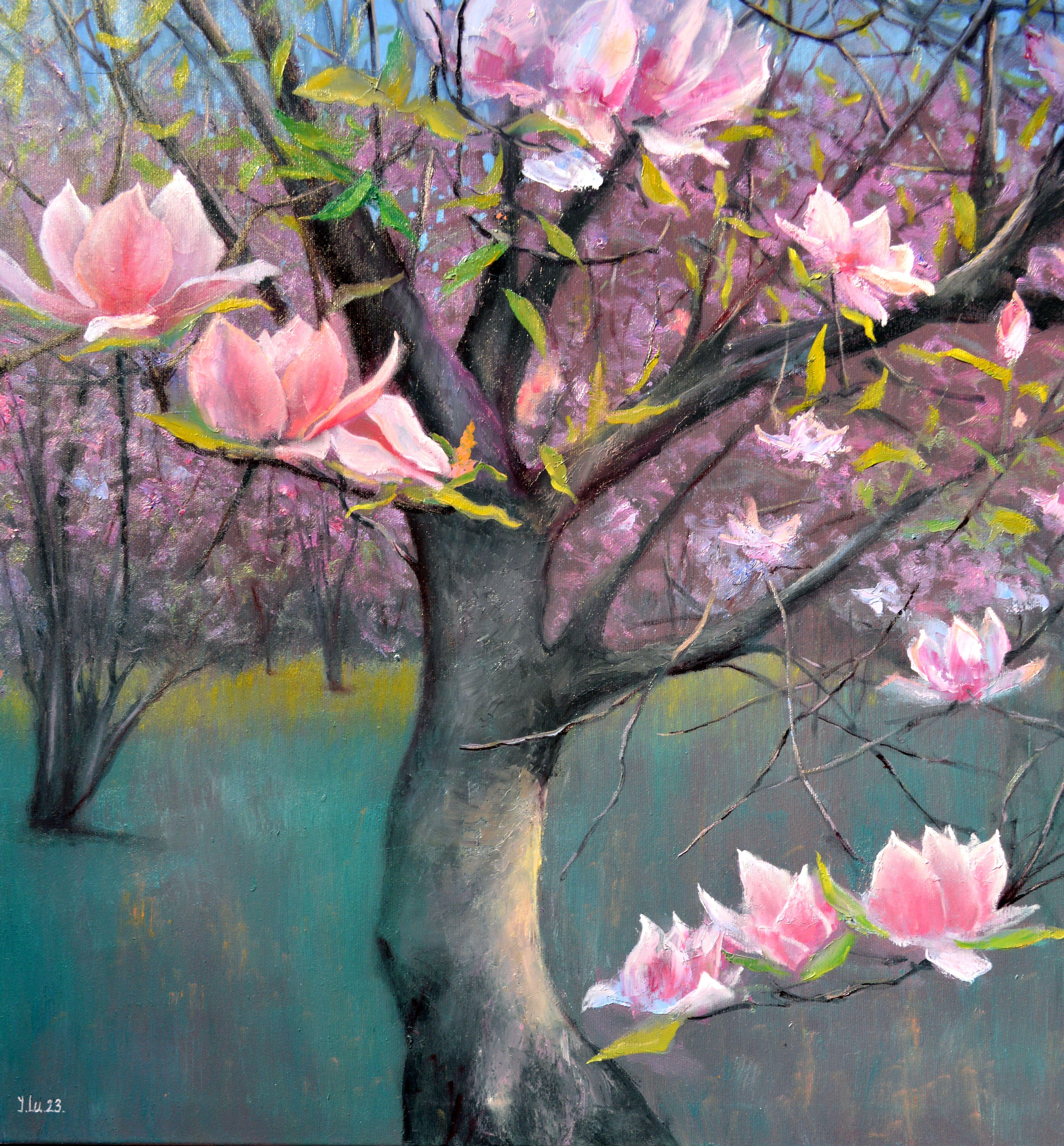 Tree of Life – Impressionist Landscape Garden Oil Painting Wall Art