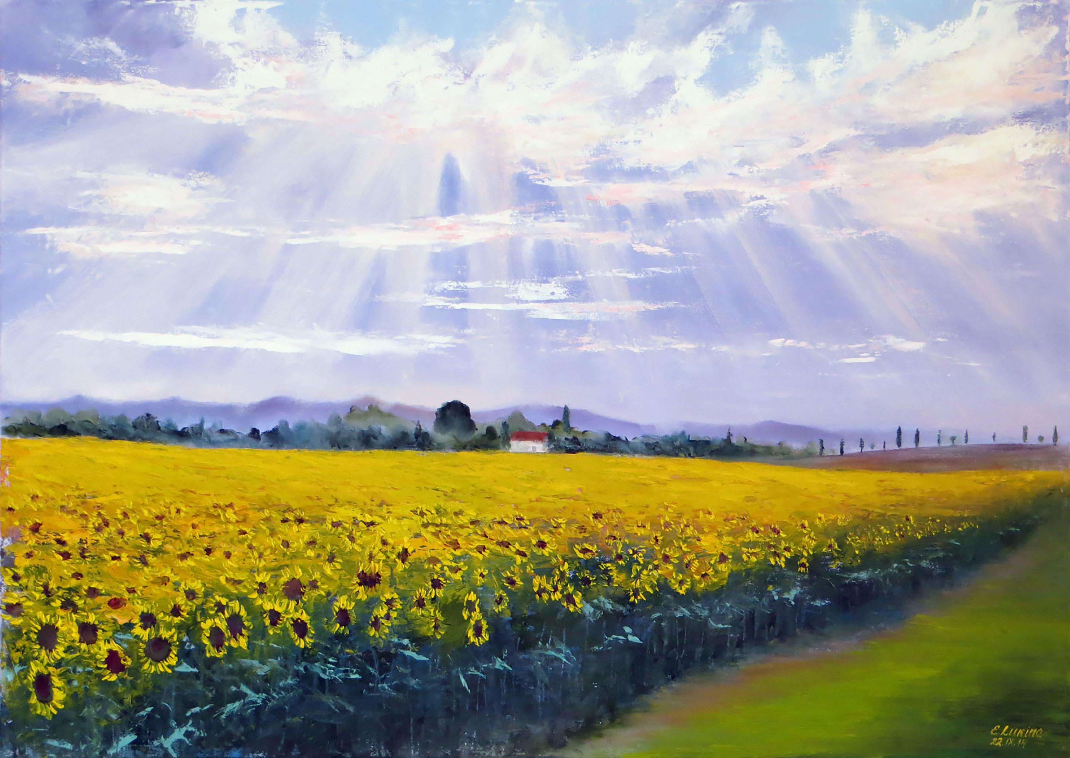 Elena Lukina Landscape Painting - Under the sun 50X70