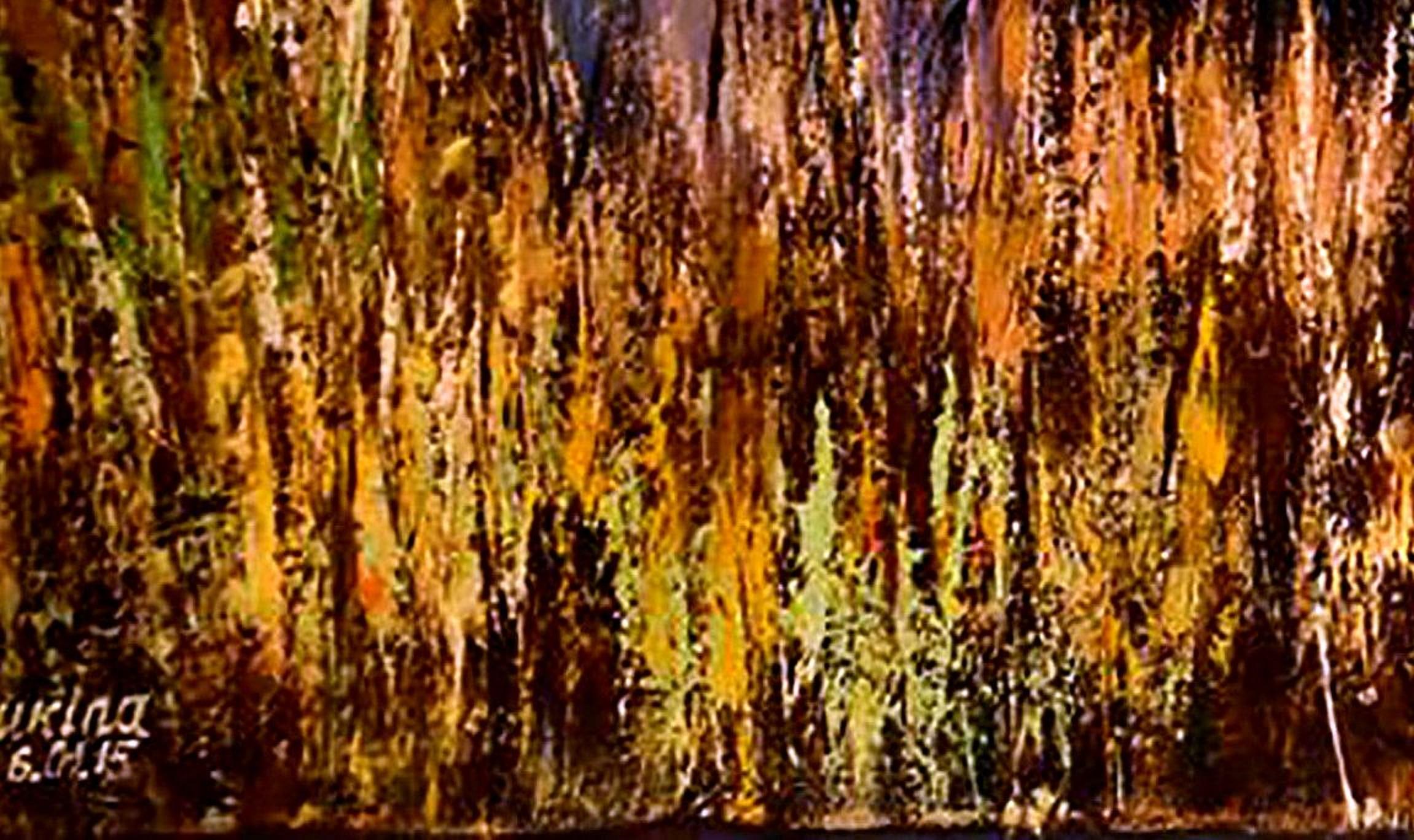 Bajo el sol con mamá - Painting Expresionista de Elena Lukina