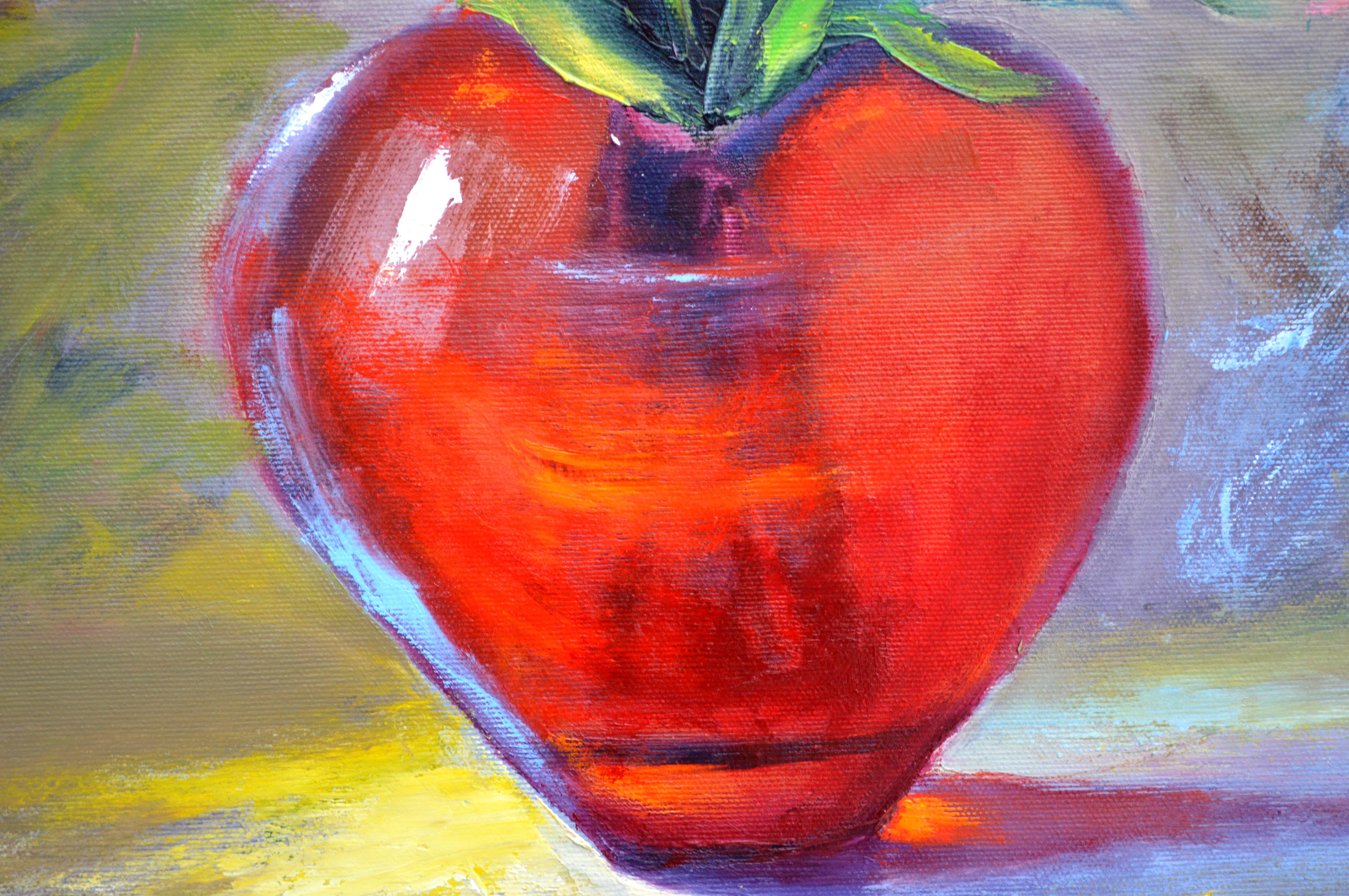 Peinture à l'huile Valentine 50X40. en vente 4