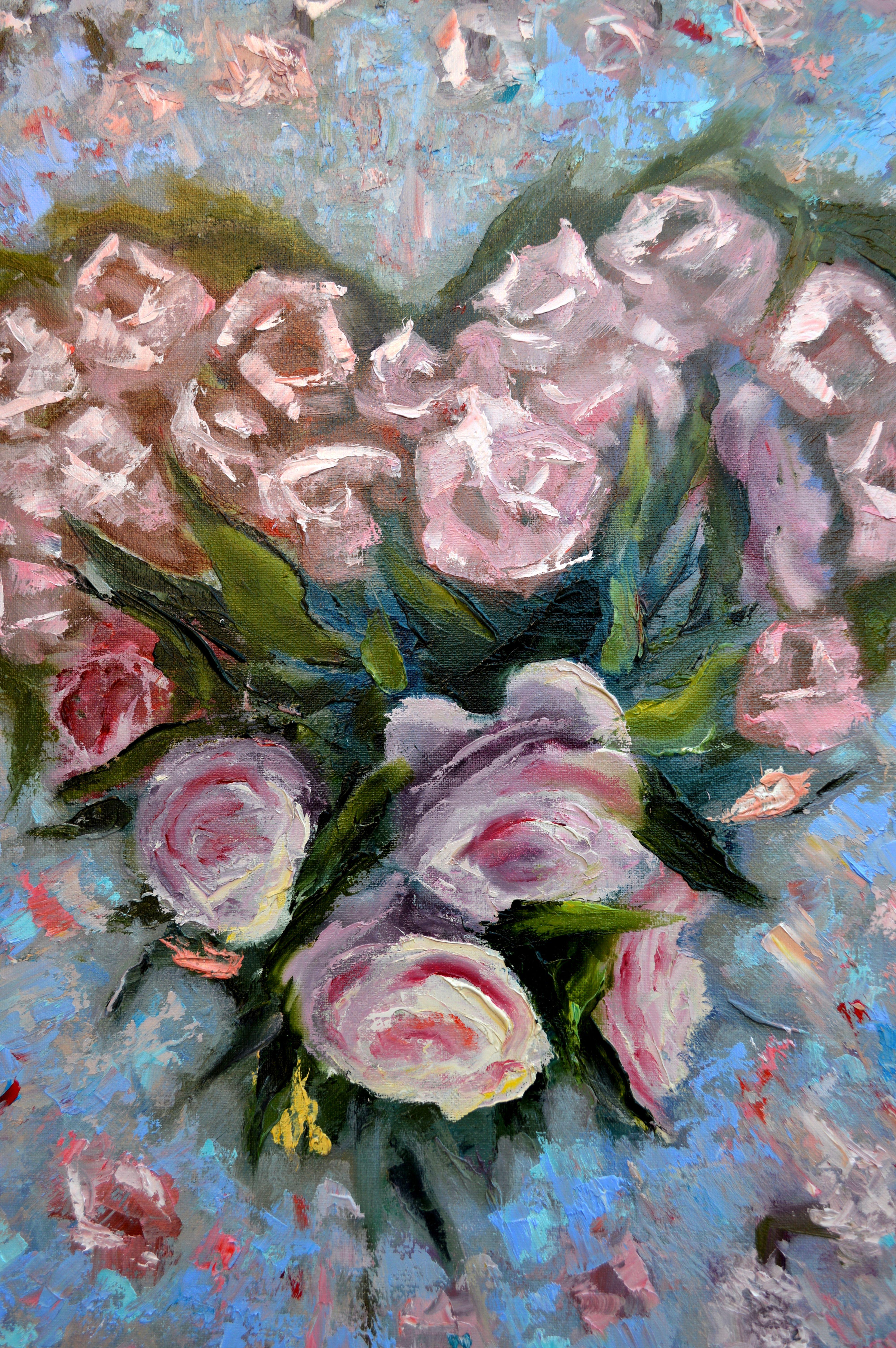 Valentinstag. Zehnte Liebe. 70X50 Ölgemälde im Angebot 5