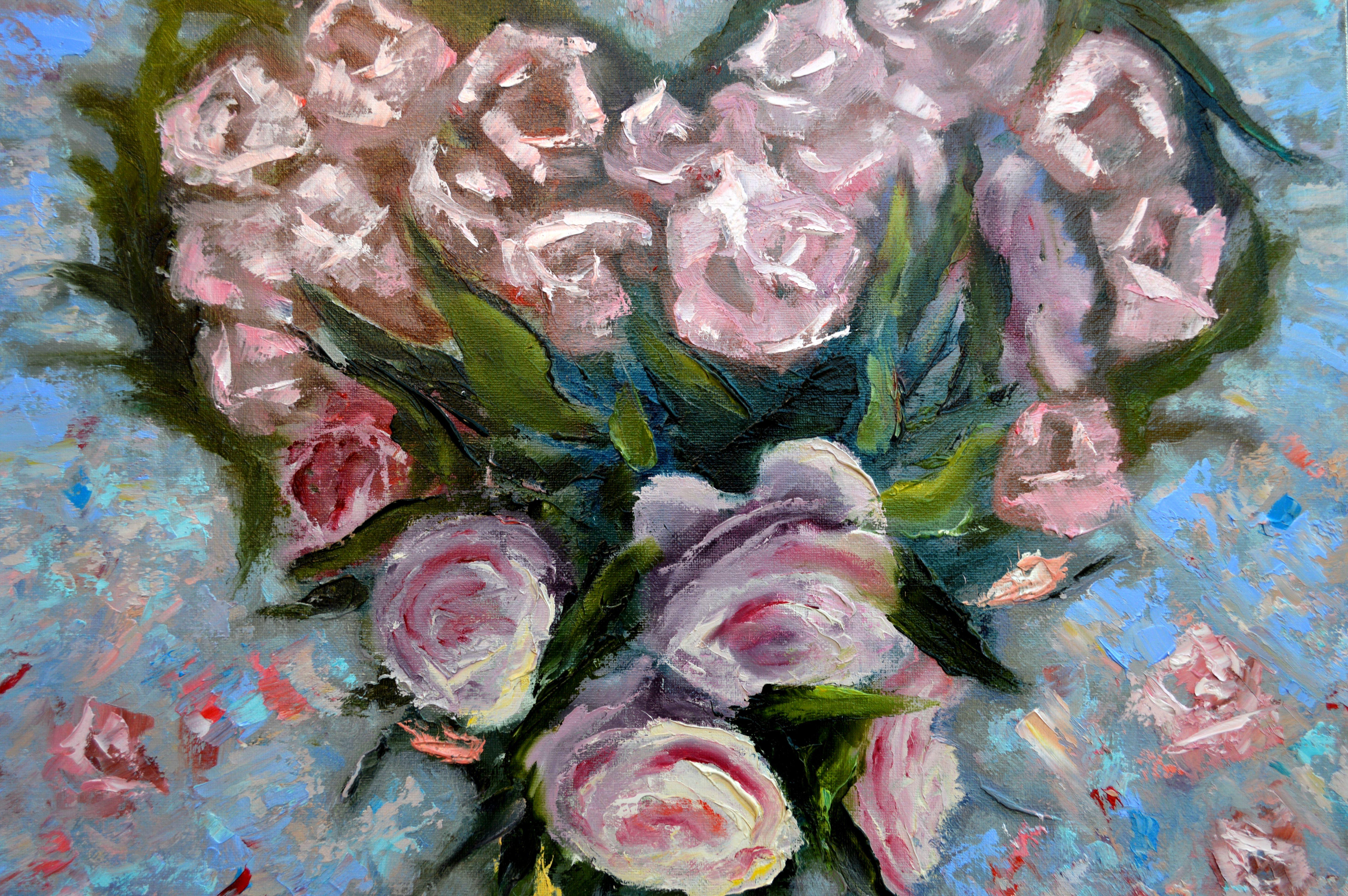 Valentinstag. Zehnte Liebe. 70X50 Ölgemälde im Angebot 6